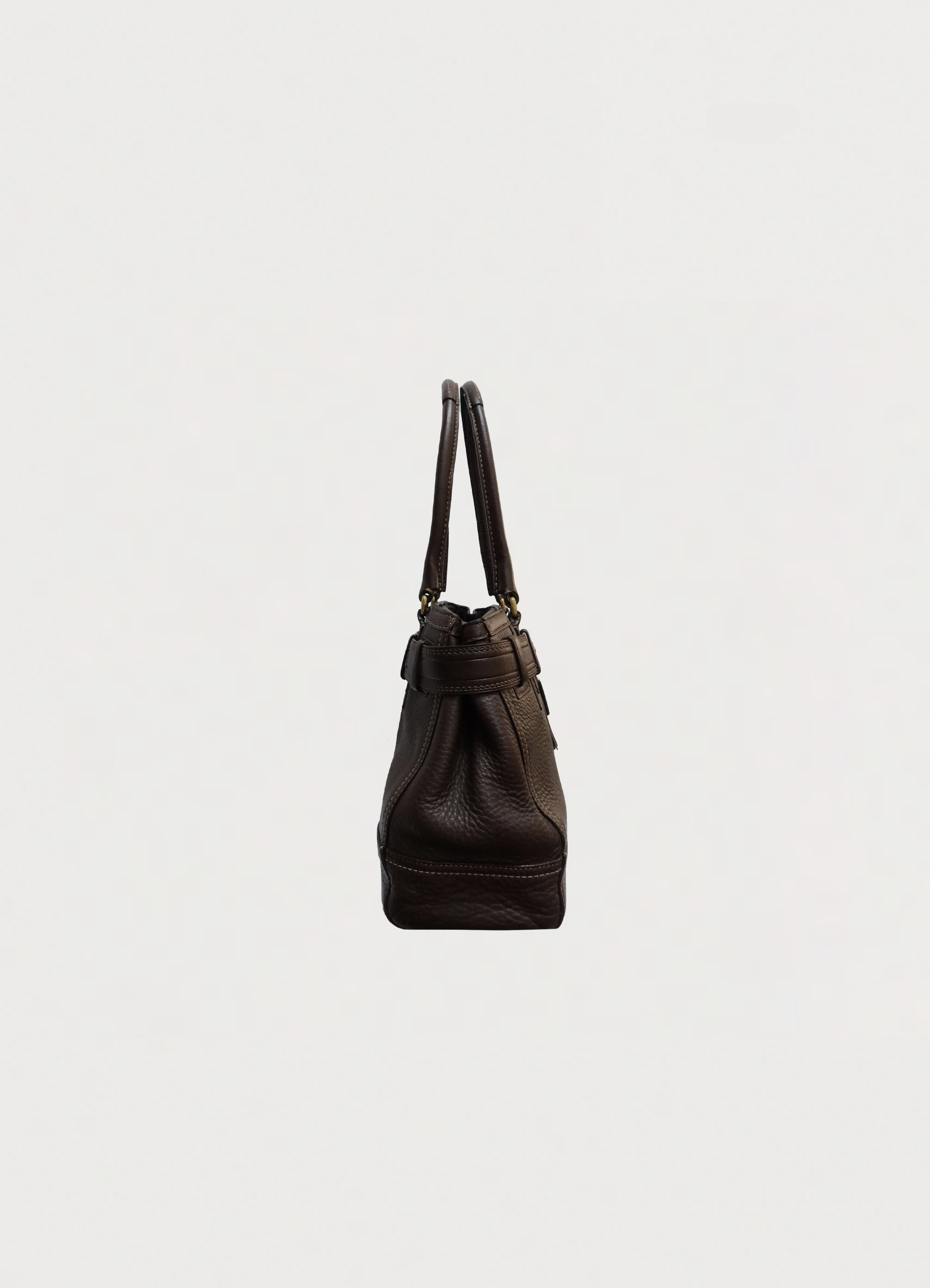 HAMPTONS PEBBLED LEATHER SATCHEL SHOULDER BAG