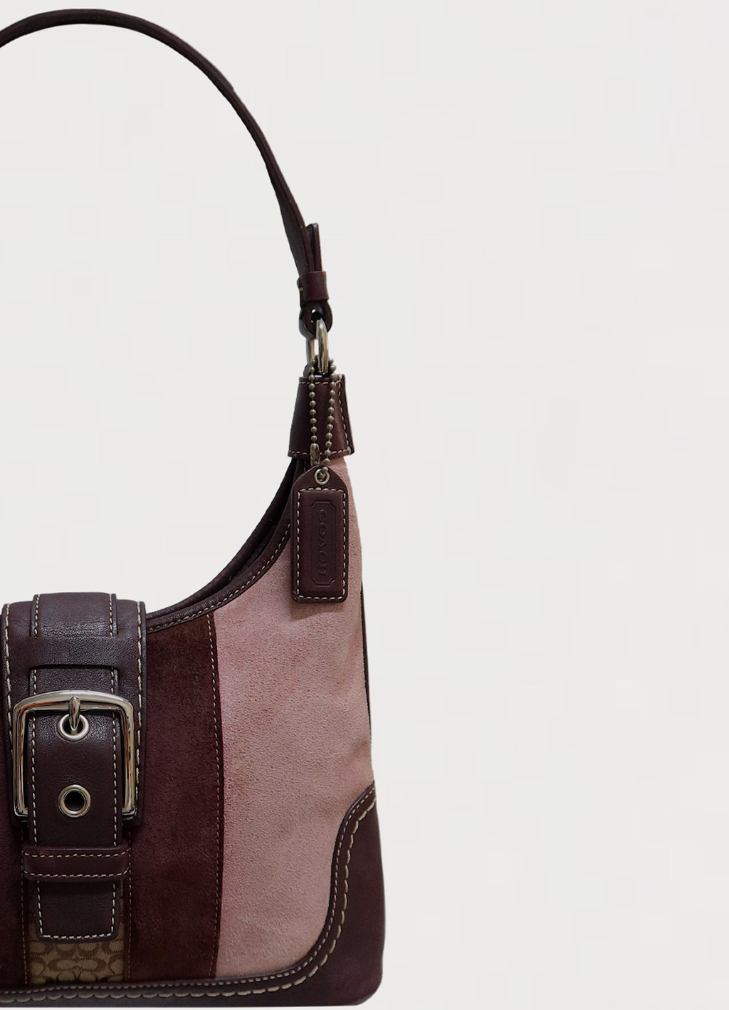 HAMPTONS PATCHWORK BUCKLE SHOULDER BAG