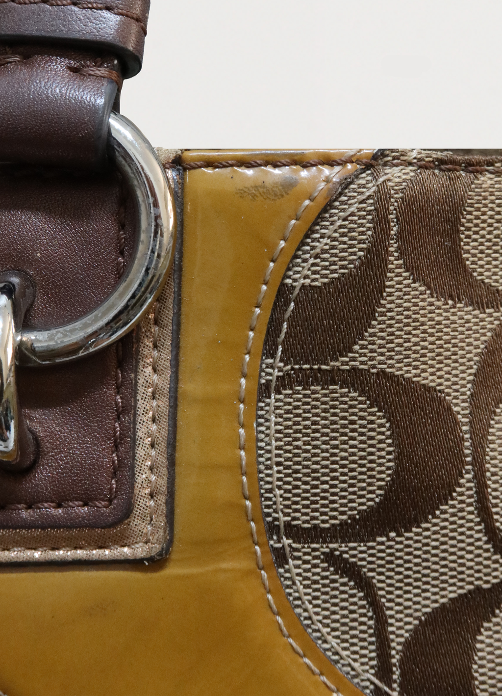 PATCHWORK SIGNATURE MONOGRAM TOTE BAG