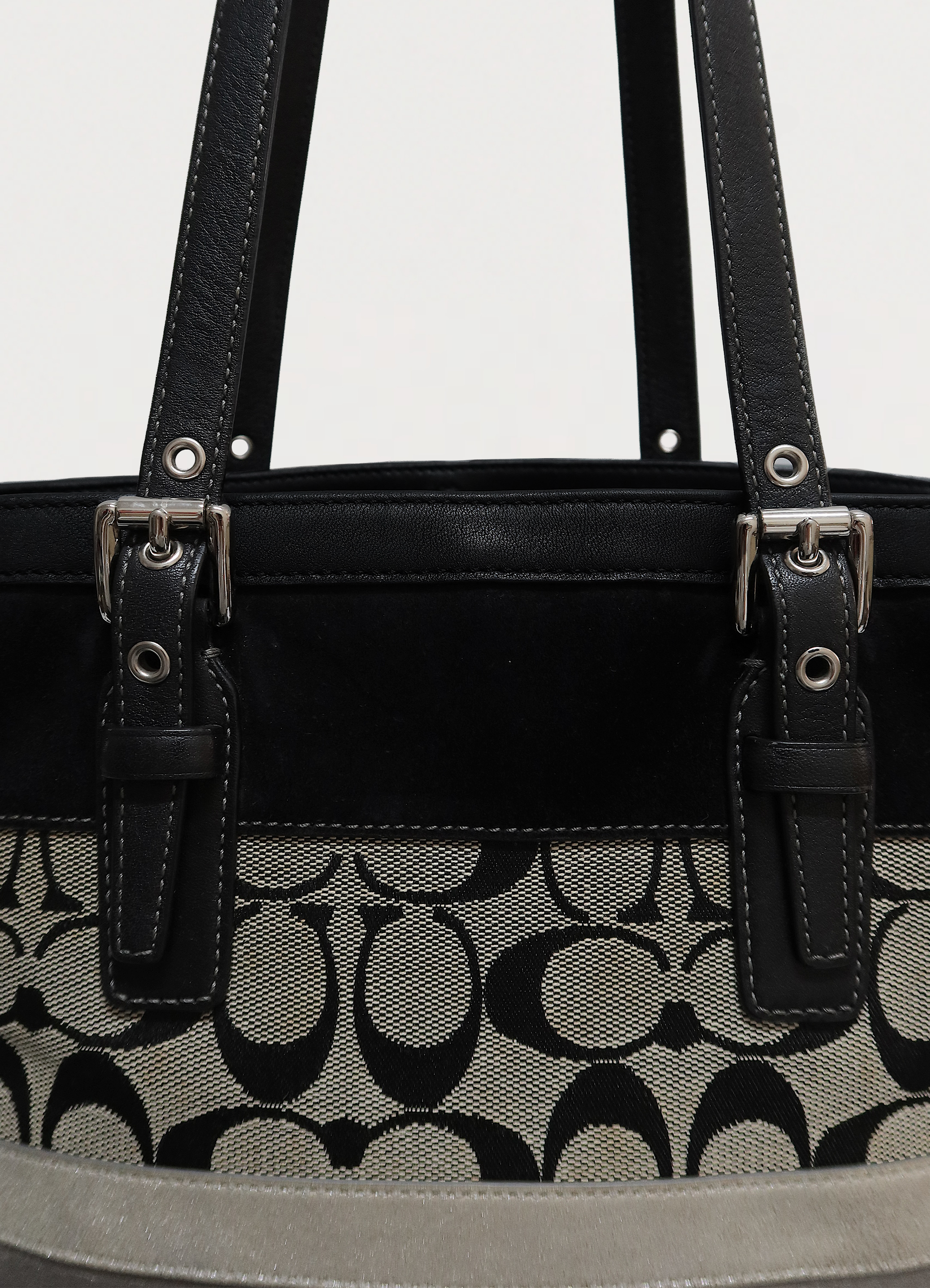 SIGNATURE STRIPE PATCHWORK MEDIUM TOTE BAG