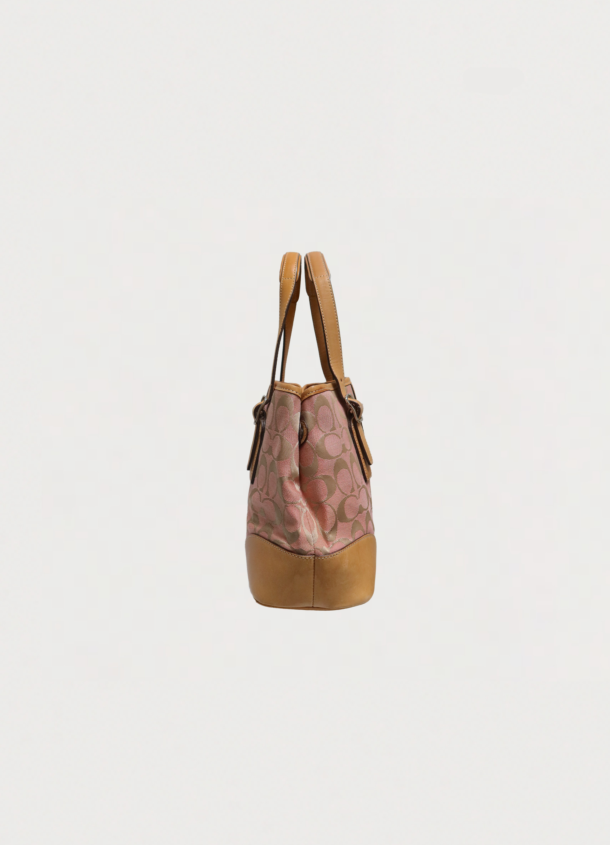 SIGNATURE CANVAS AND LEATHER SHOULDER BAG