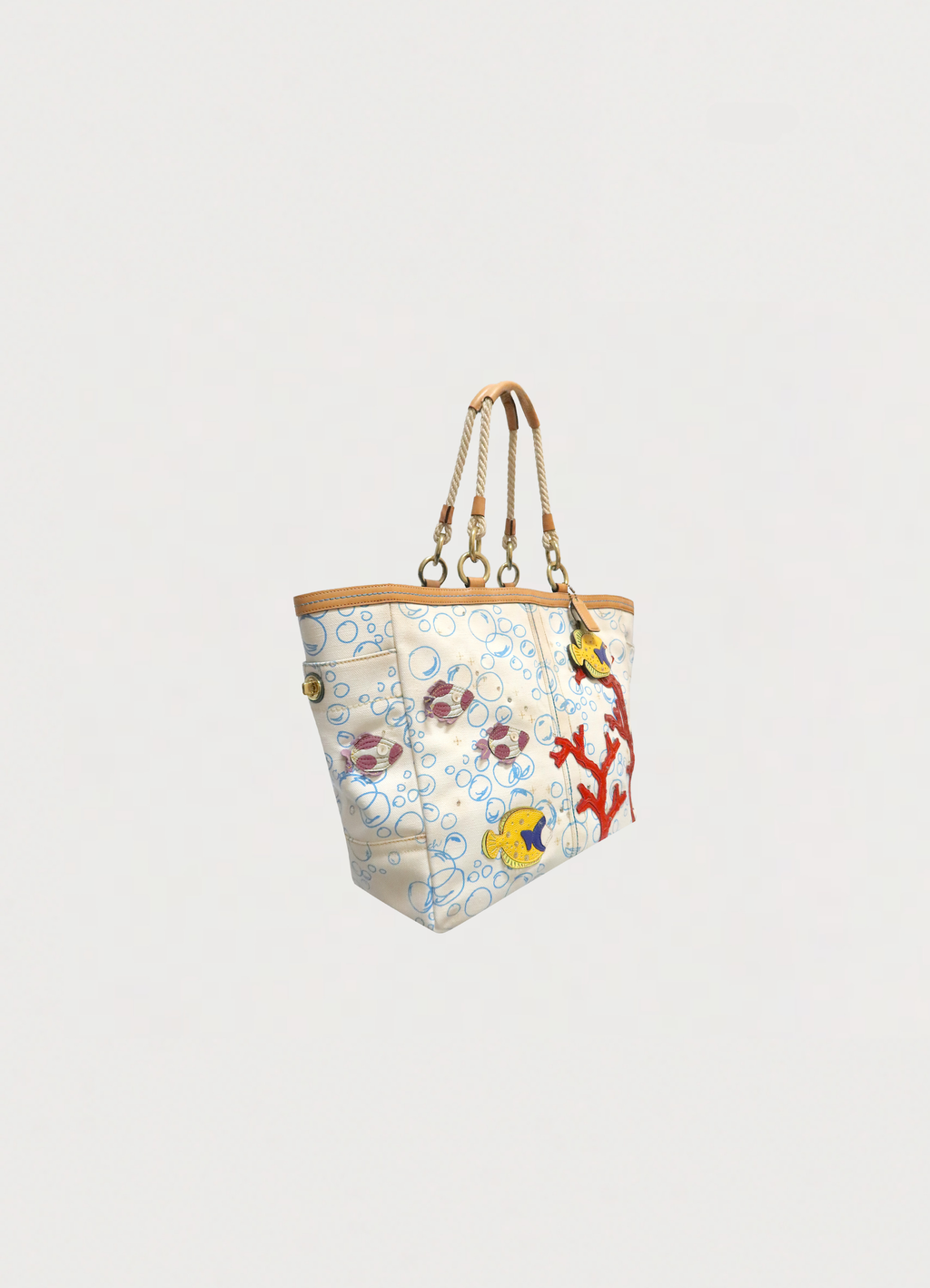 LIMITED EDITION RESORT BUBBLE FISH CORAL TOTE BAG