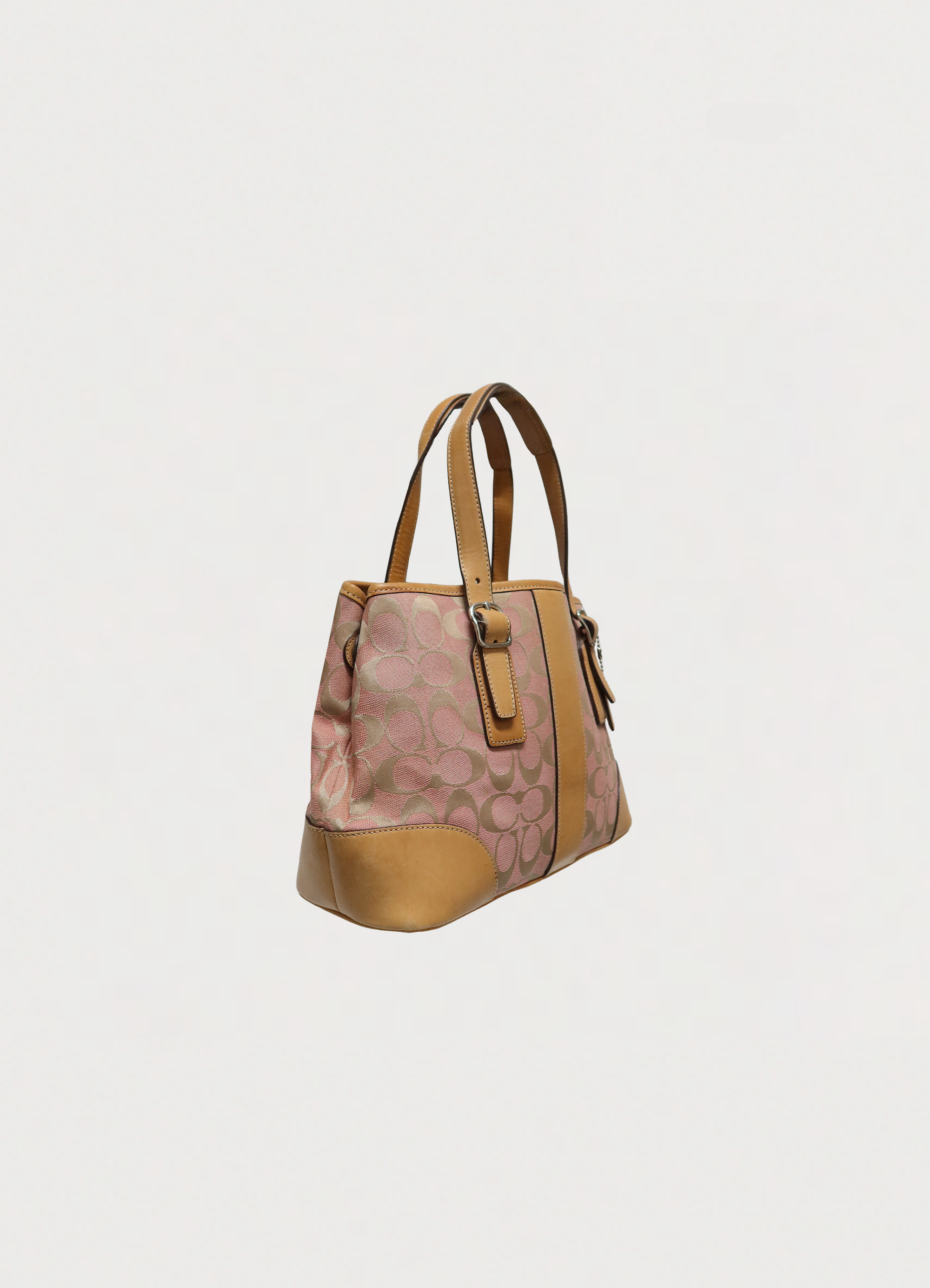 SIGNATURE CANVAS AND LEATHER SHOULDER BAG