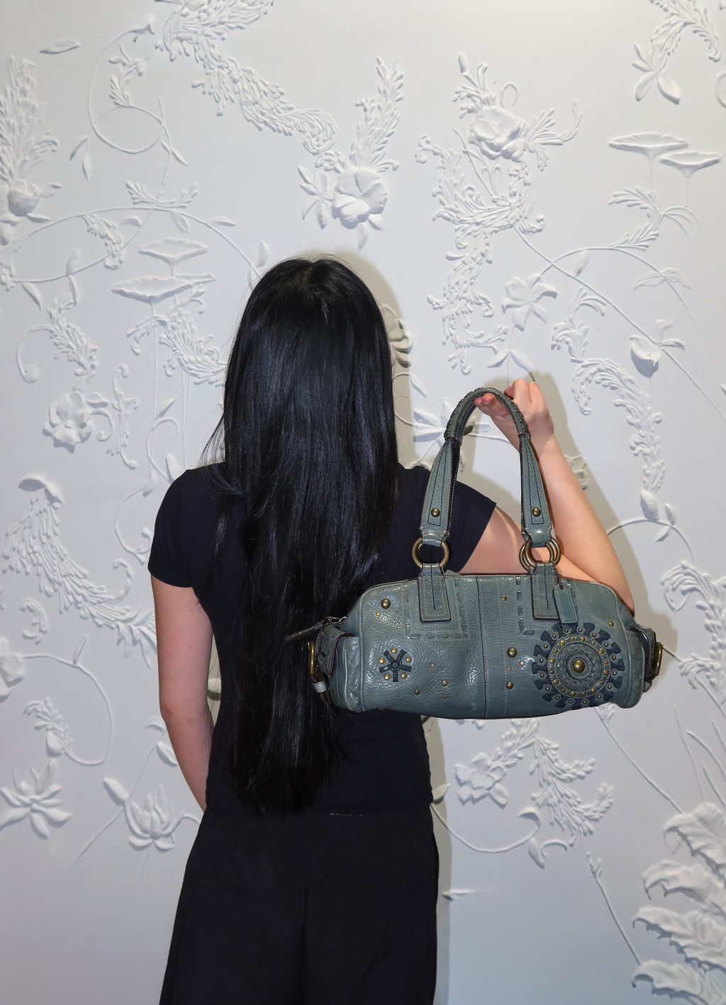 MIA STUDDED STARBURST SATCHEL SHOULDER BAG