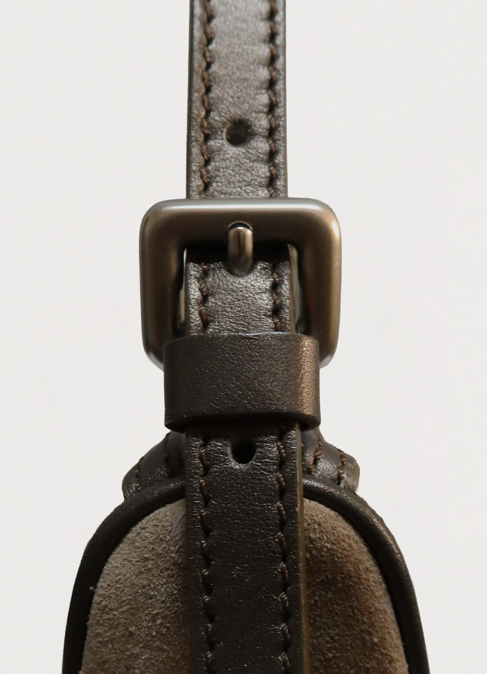 C MACADAM MONOGRAM SUEDE SHOULDER BAG
