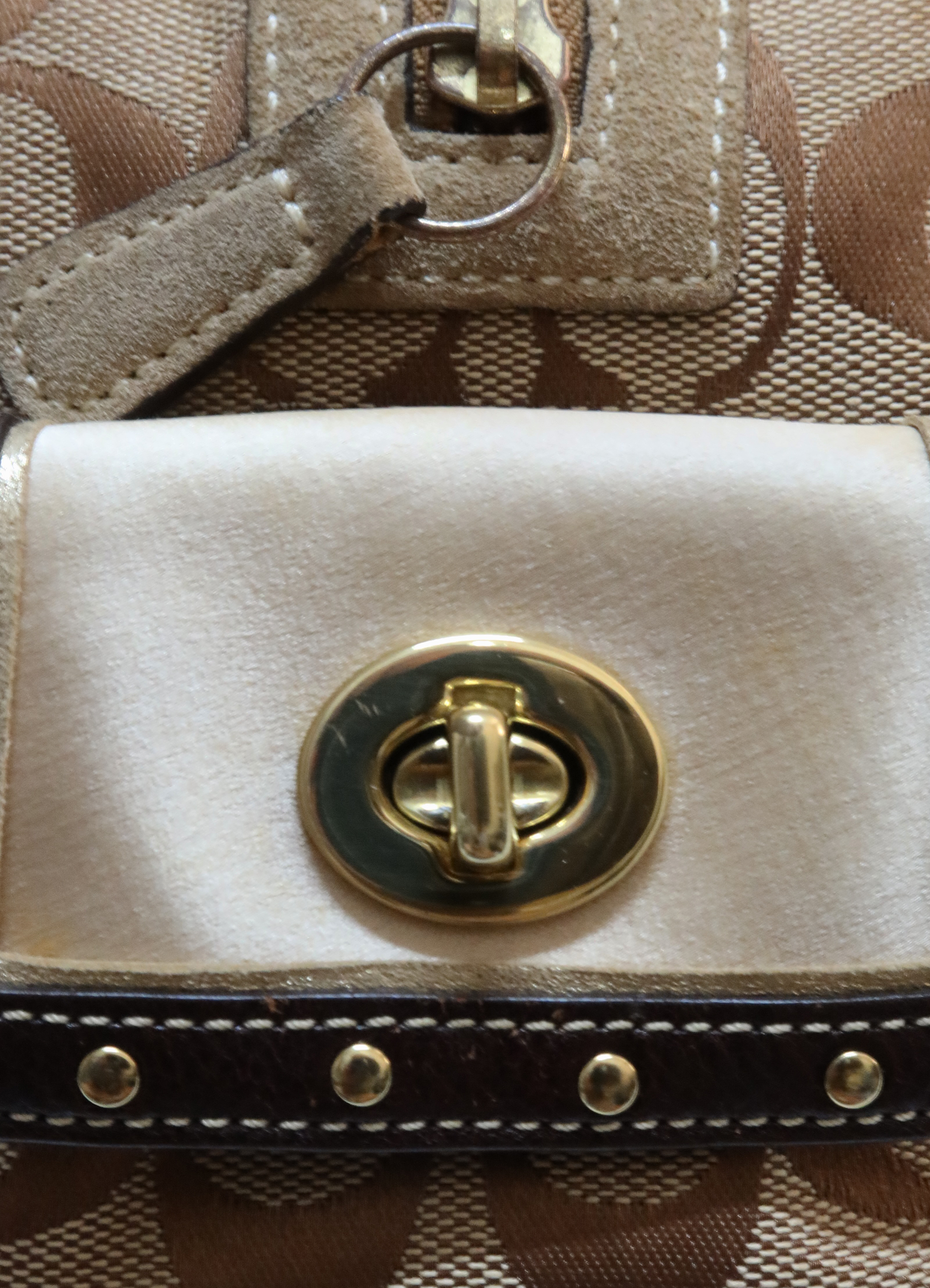 SOHO BUCKLE MONOGRAM SATCHEL BAG