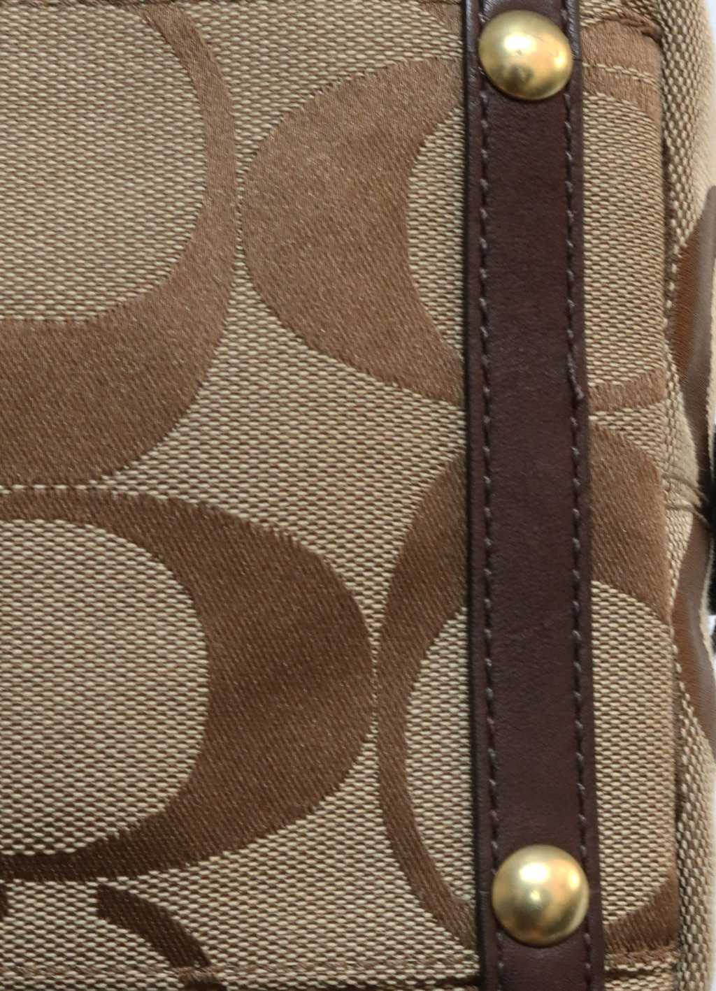 SIGNATURE MONOGRAM SATCHEL SHOULDER BAG