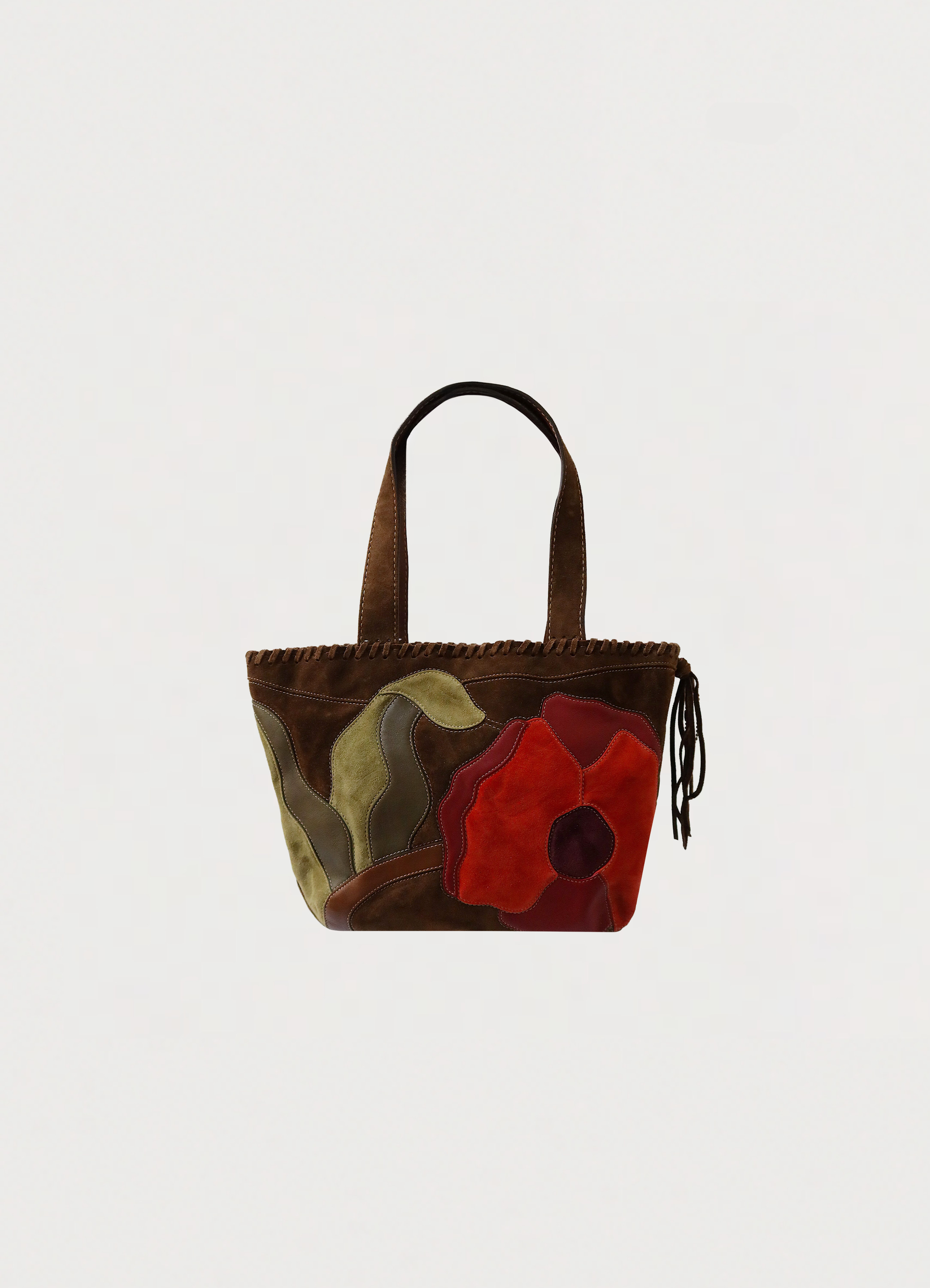 POPPIES FOR PEACE SUEDE TOTE BAG