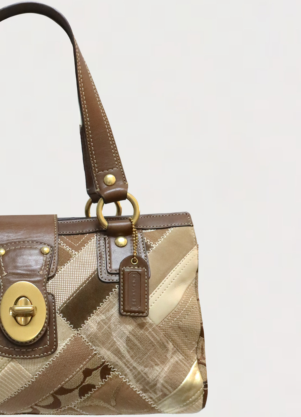 PATCHWORK HAMPTONS TURNLOCK SHOULDER BAG