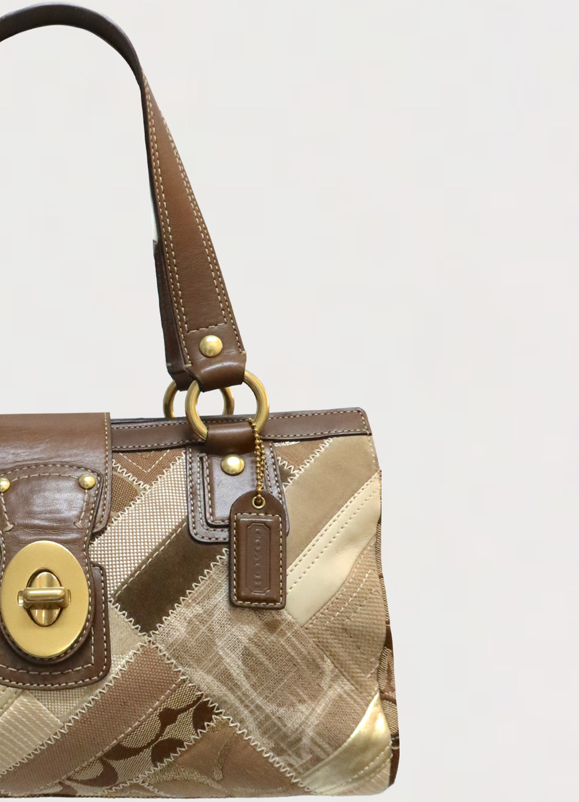 PATCHWORK HAMPTONS TURNLOCK SHOULDER BAG