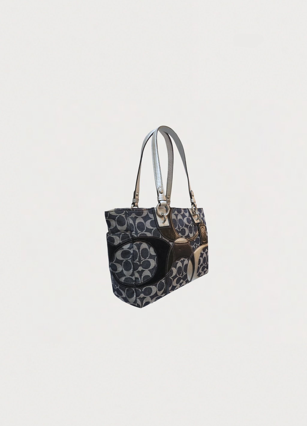 SIGNATURE DENIM PATCHWORK TOTE BAG