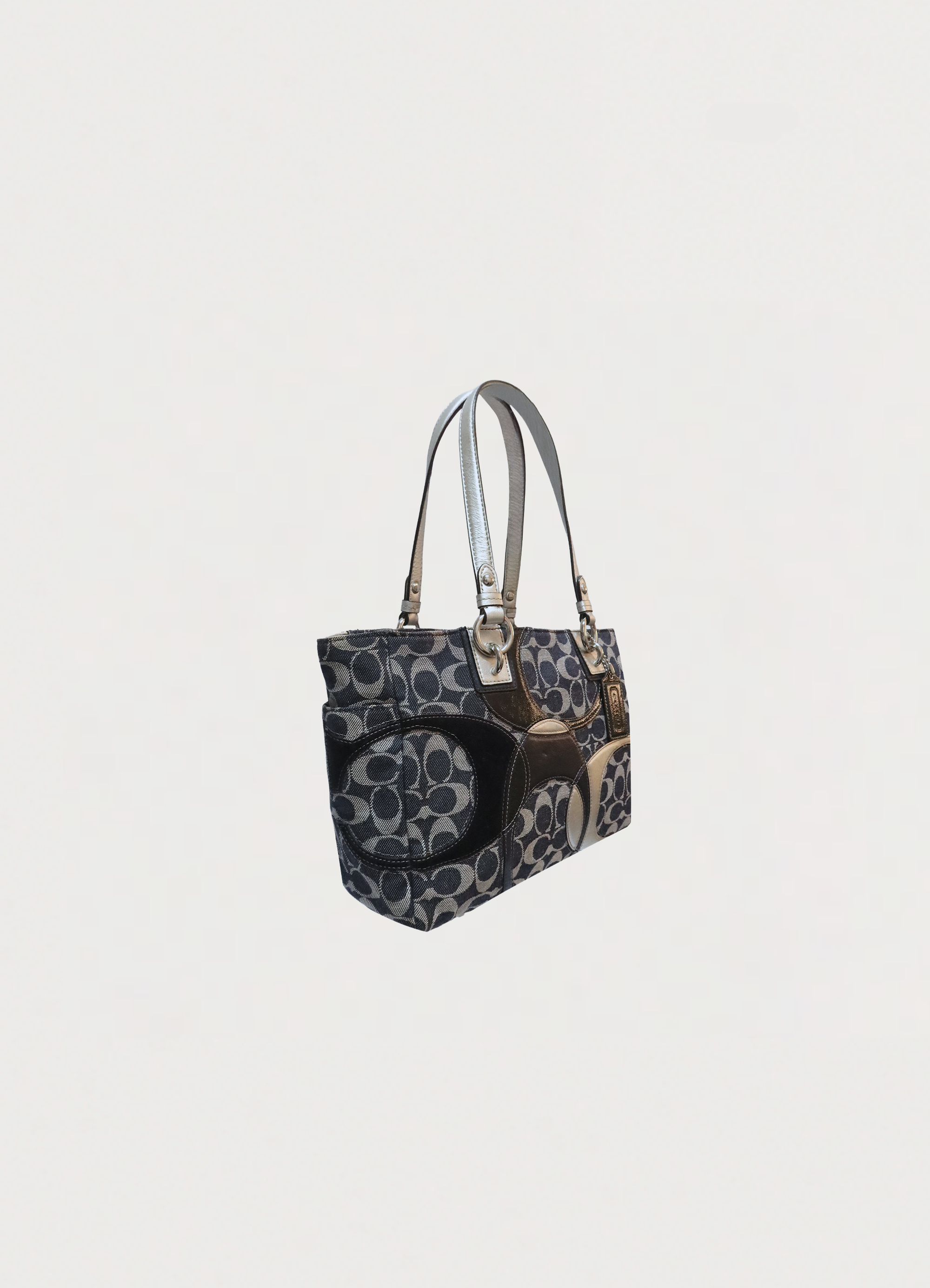 SIGNATURE DENIM PATCHWORK TOTE BAG