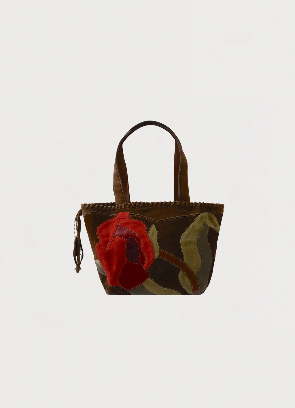 POPPIES FOR PEACE SUEDE TOTE BAG