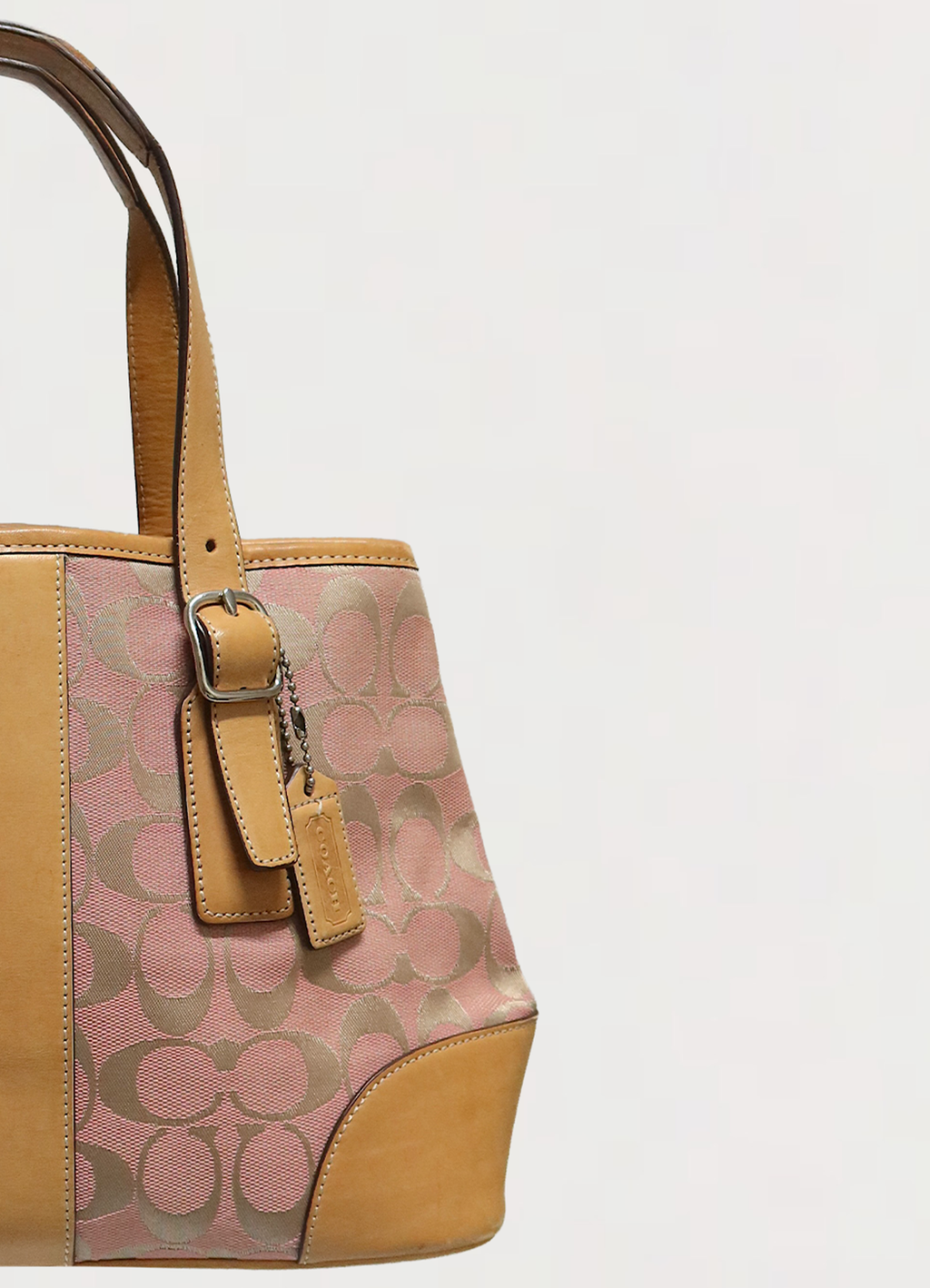 SIGNATURE CANVAS AND LEATHER SHOULDER BAG