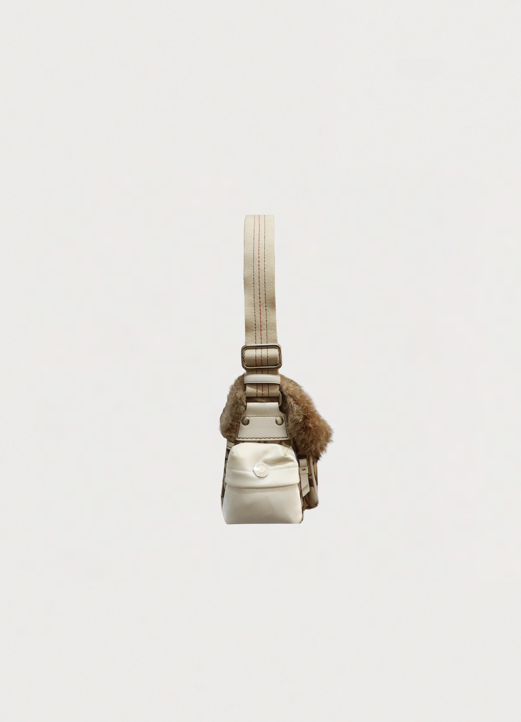 FUR TRIMMED SIGNATURE SHOULDER BAG