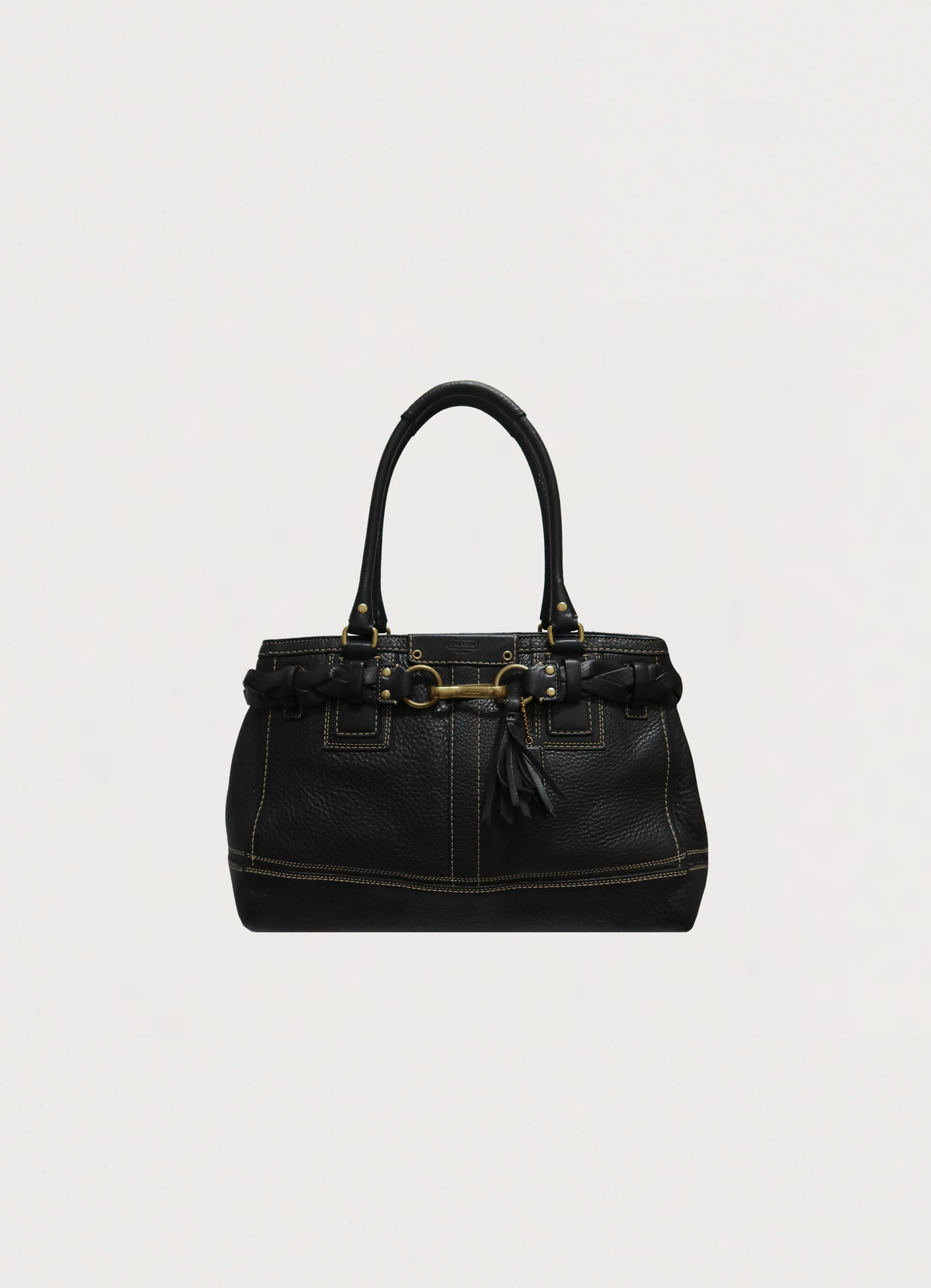 HAMPTONS PEBBLED LEATHER CARRYALL SATCHEL