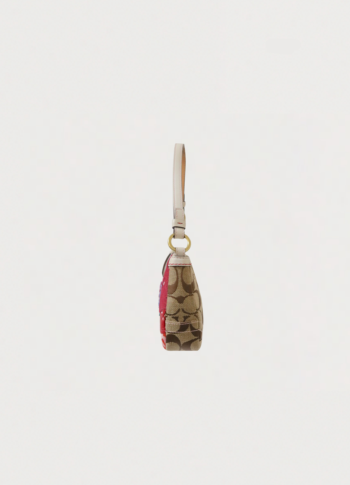 POPPY FLOWER APPLIQUE DEMI SHOULDER BAG