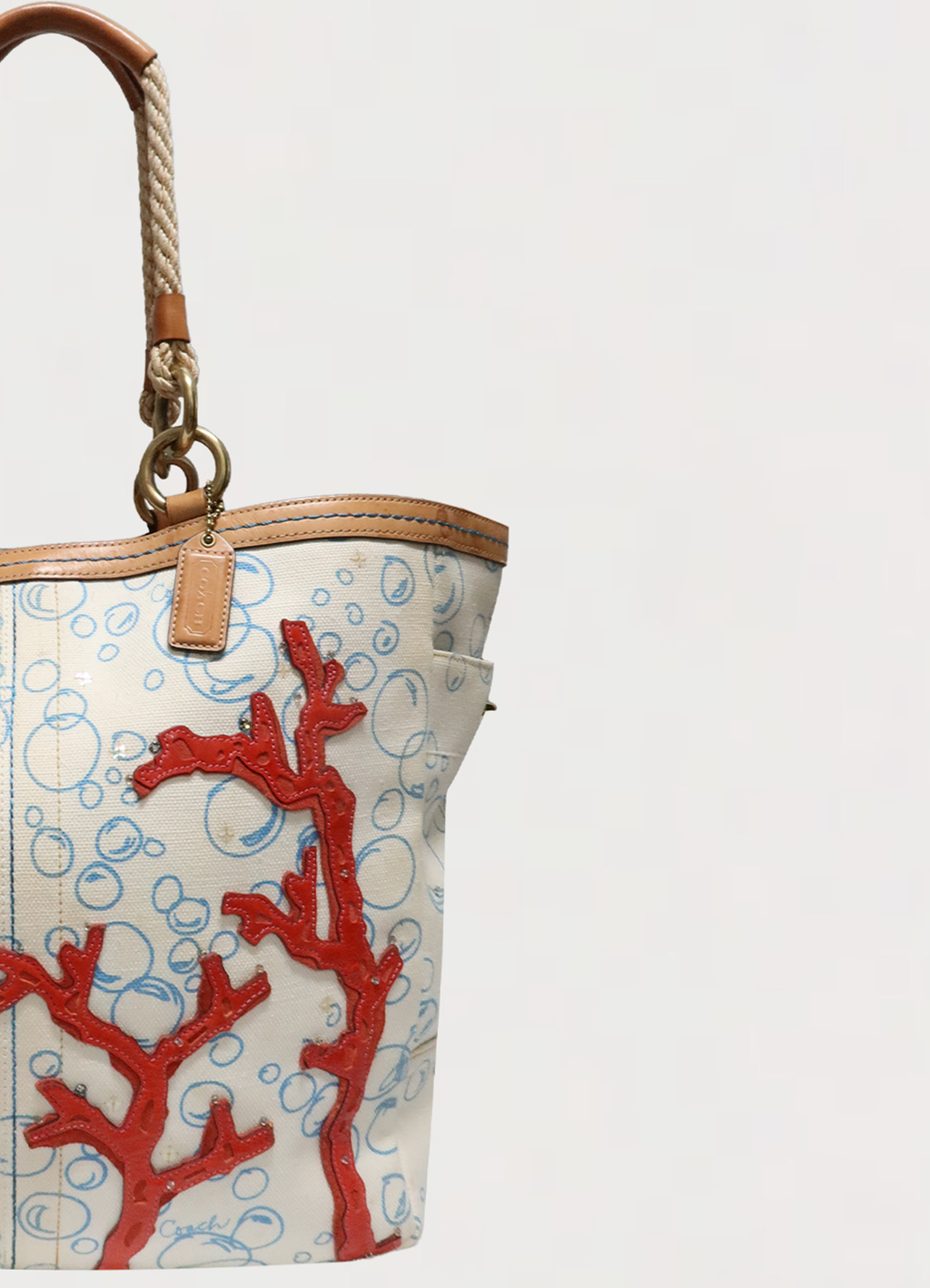 LIMITED EDITION RESORT BUBBLE FISH CORAL TOTE BAG