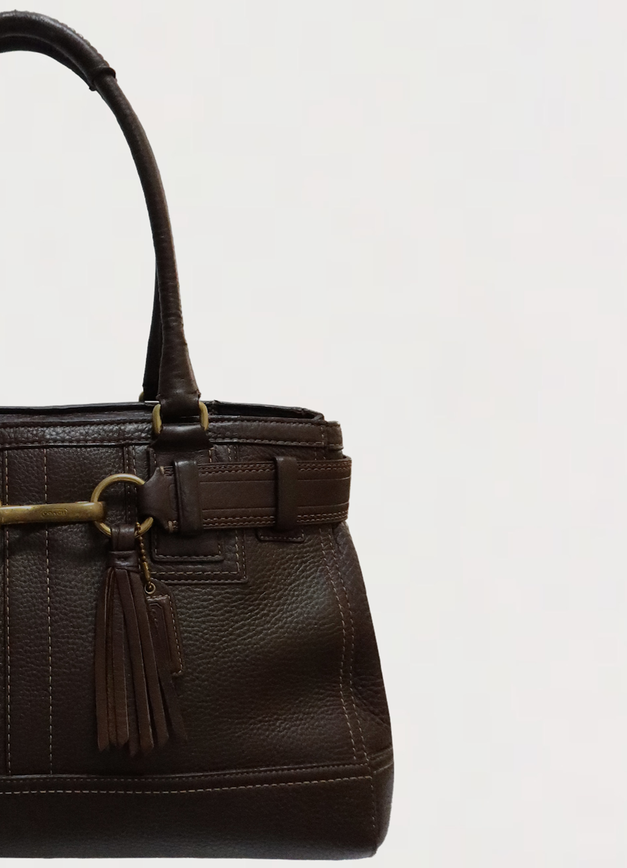 HAMPTONS PEBBLED LEATHER SATCHEL SHOULDER BAG