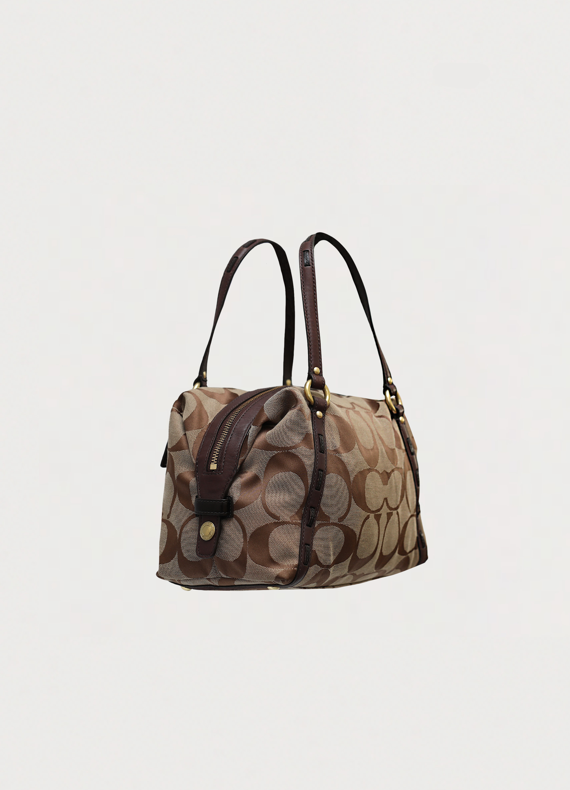 SIGNATURE MONOGRAM SATCHEL SHOULDER BAG