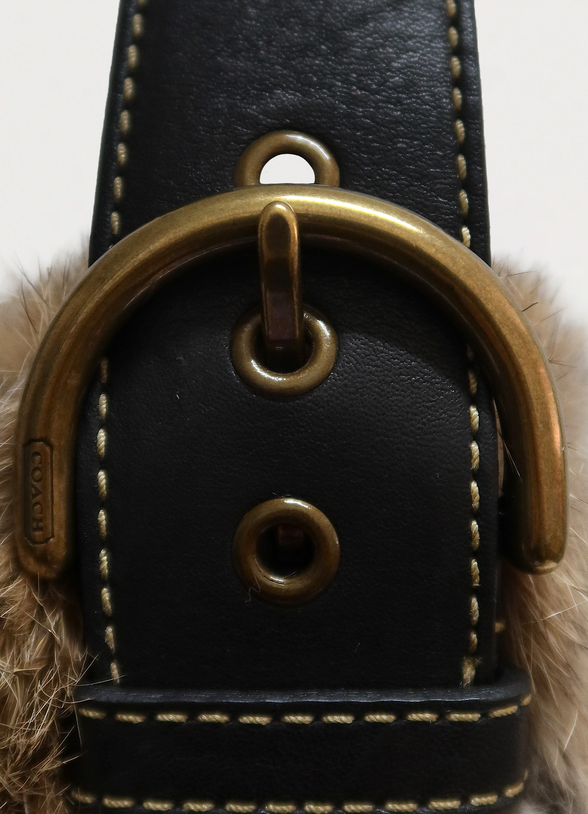 PARKA SOHO RABBIT FUR TRIM HOBO BAG