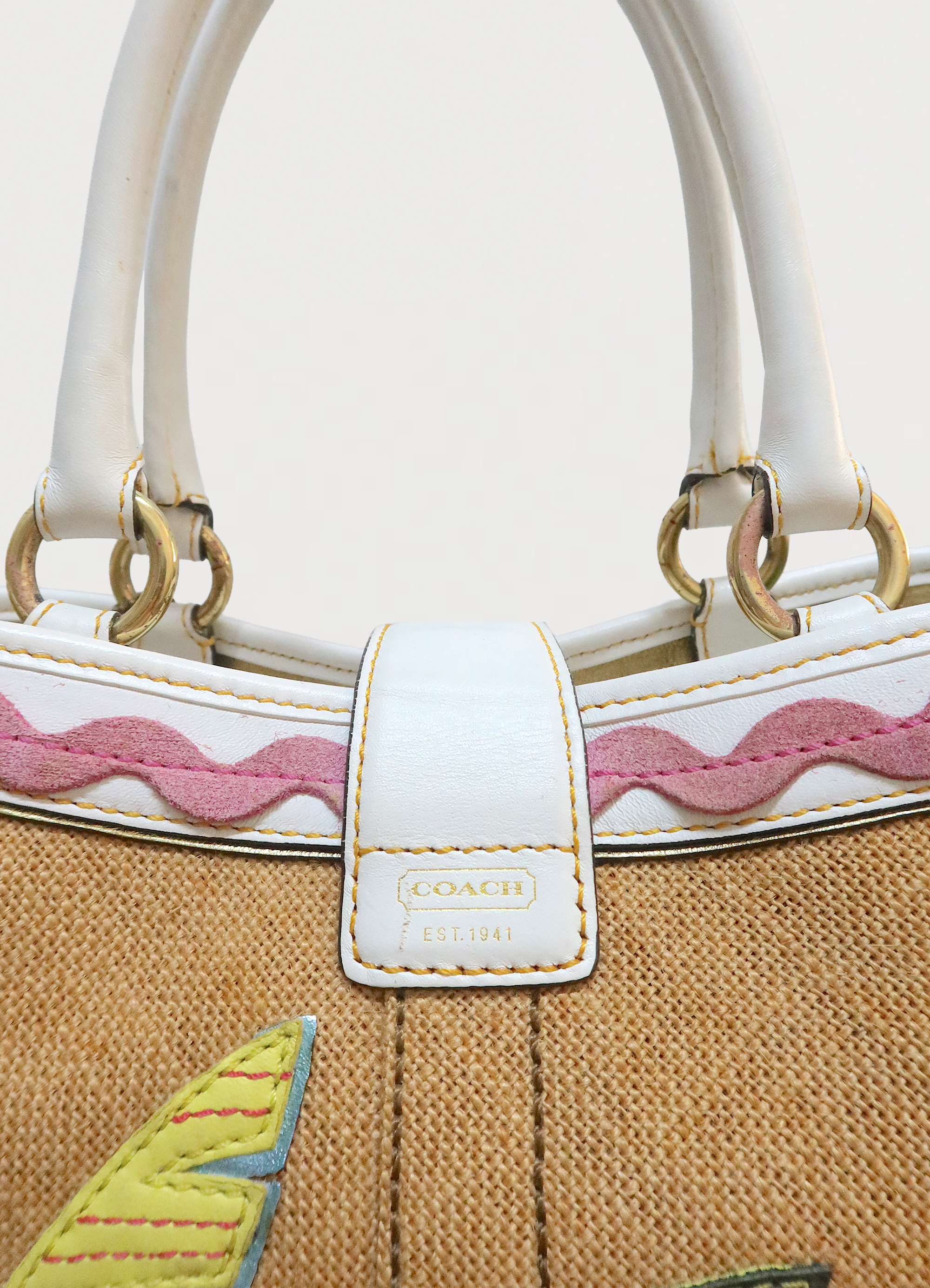 LIMITED EDITION LADYBUG TROPICAL LEAF BOXY STRAW TOTE BAG