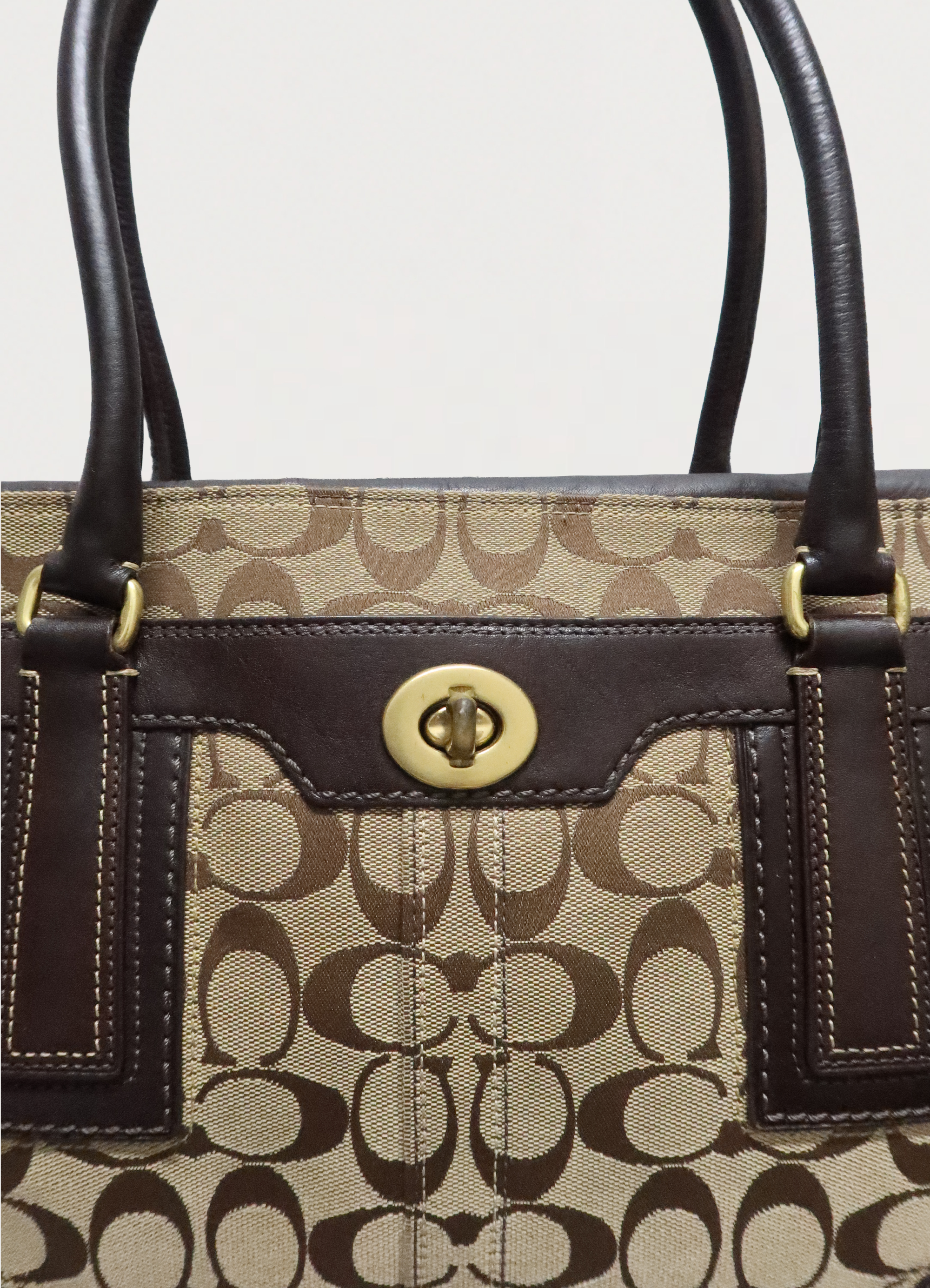MADELINE TURNLOCK SIGNATURE SATCHEL SHOULDER BAG