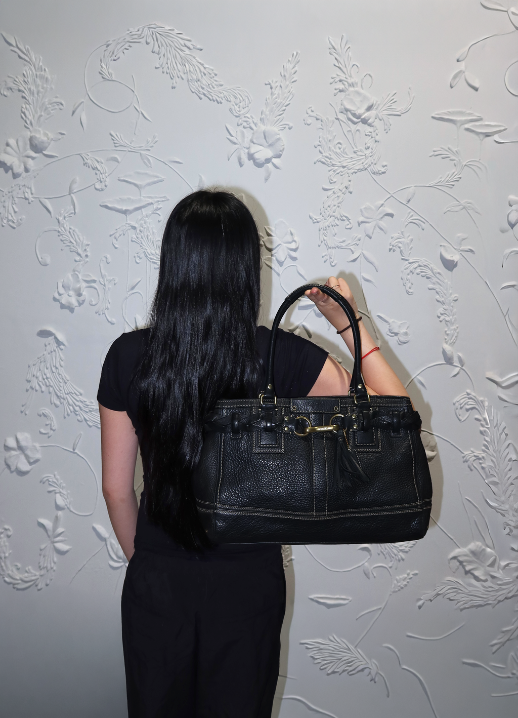 HAMPTONS PEBBLED LEATHER CARRYALL SATCHEL