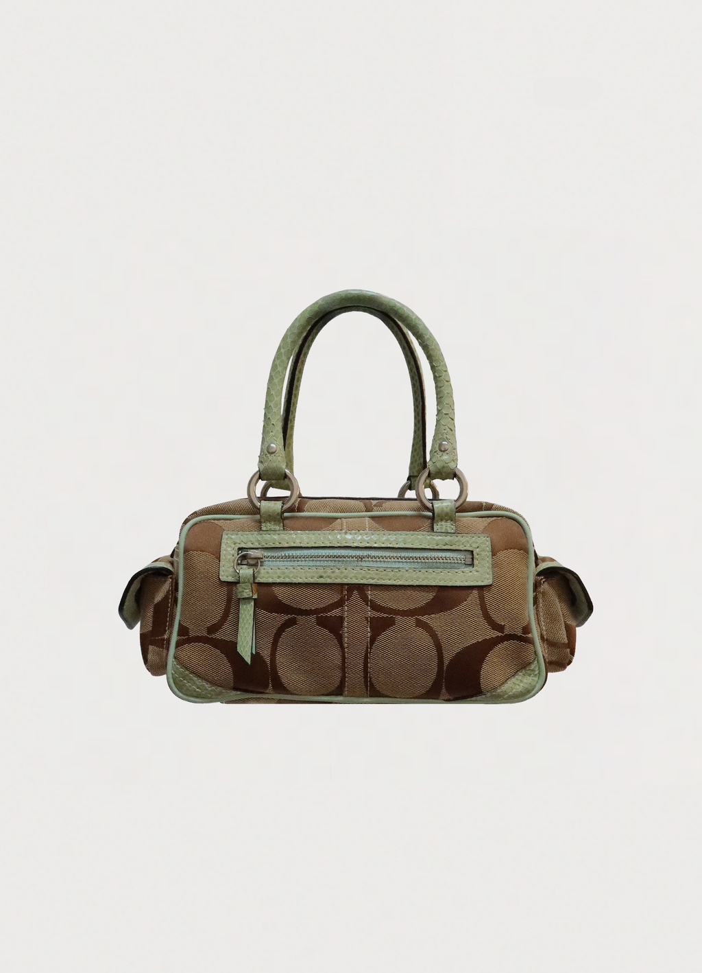 PYTHON SKIN MINI POCKET GALLERY SATCHEL BAG