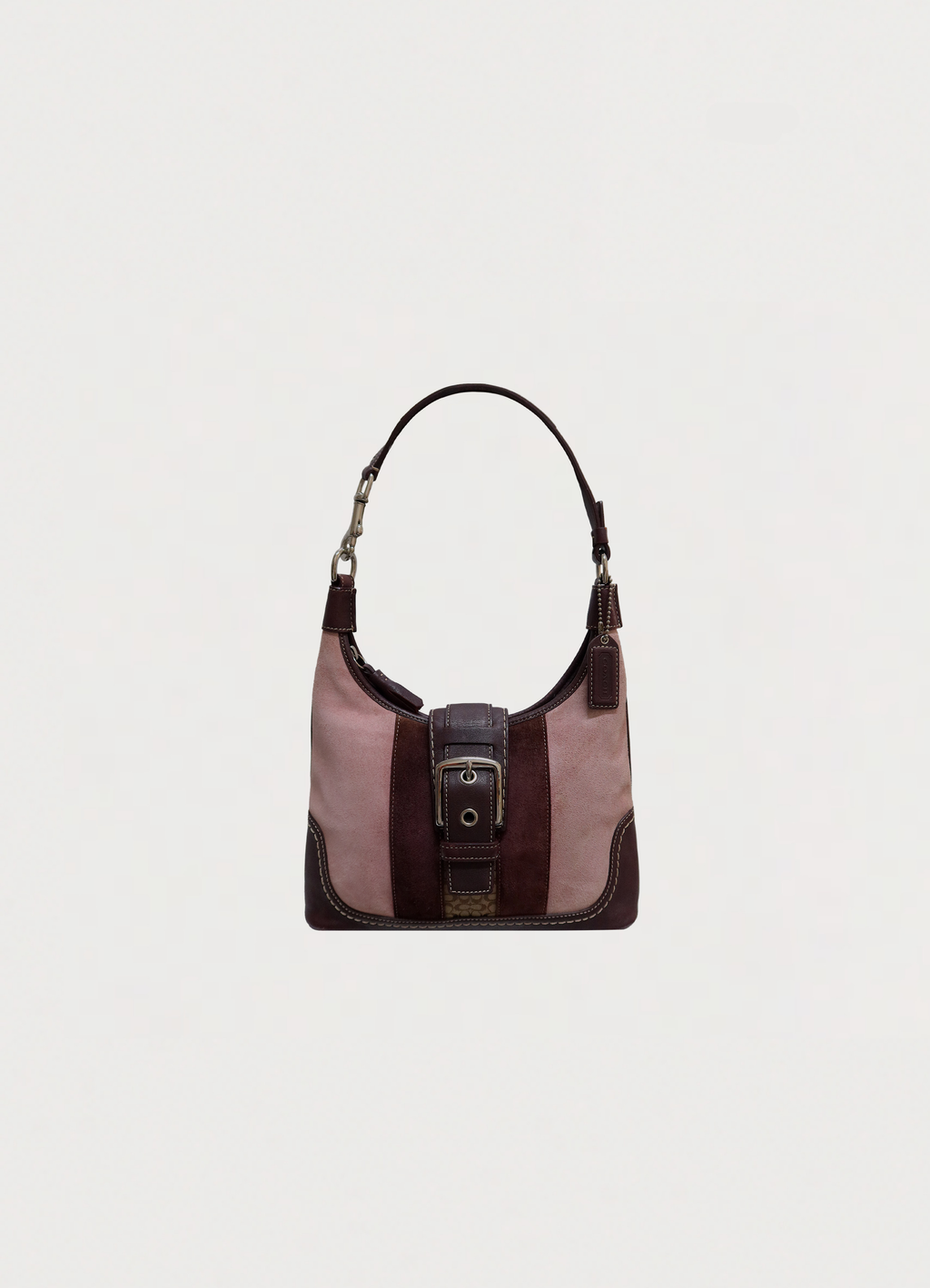 HAMPTONS PATCHWORK BUCKLE SHOULDER BAG