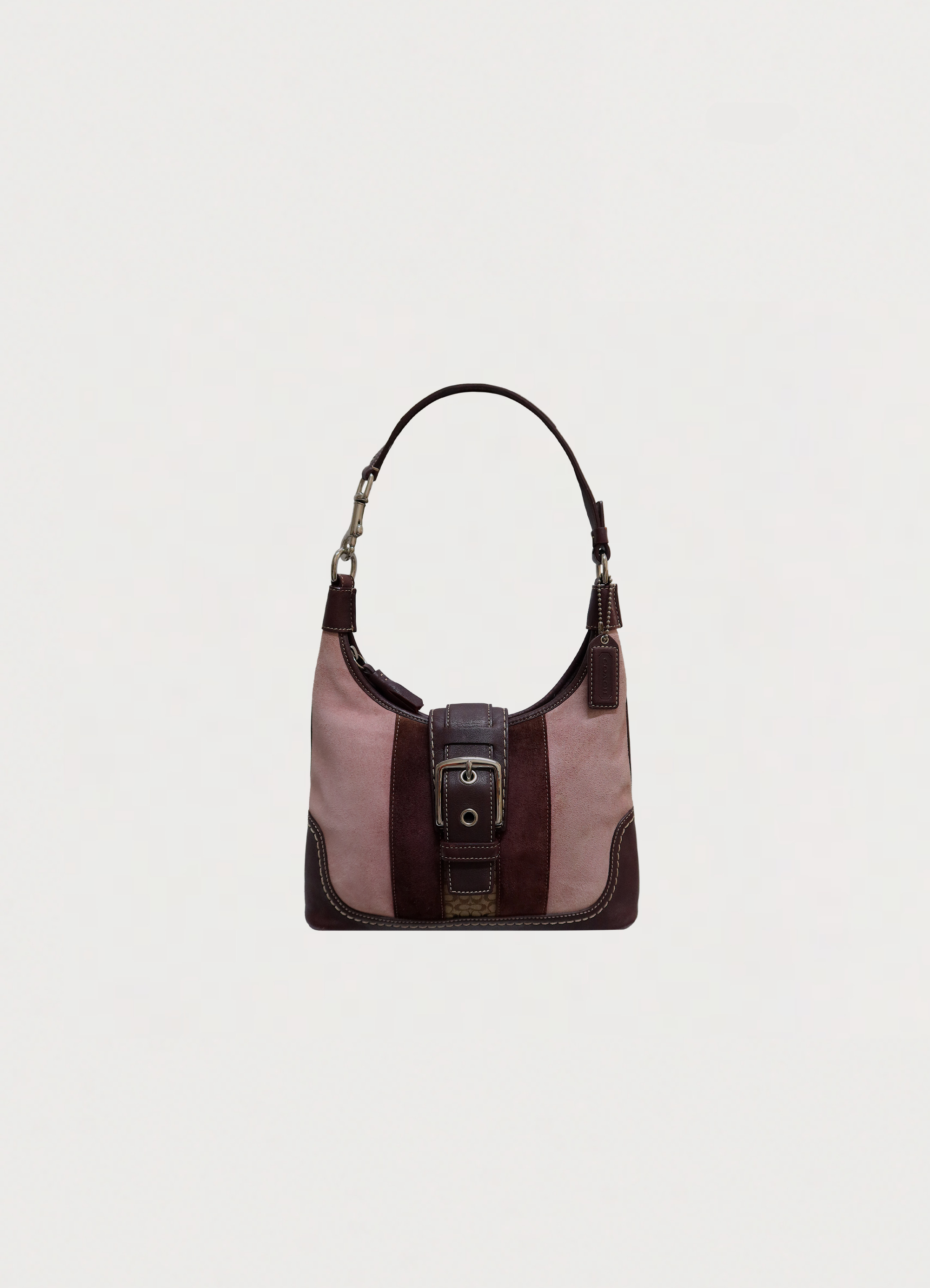 HAMPTONS PATCHWORK BUCKLE SHOULDER BAG