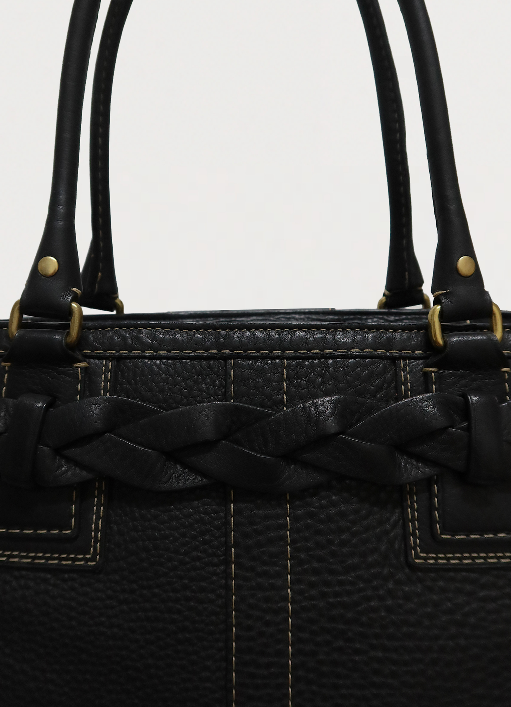 HAMPTONS PEBBLED LEATHER CARRYALL SATCHEL