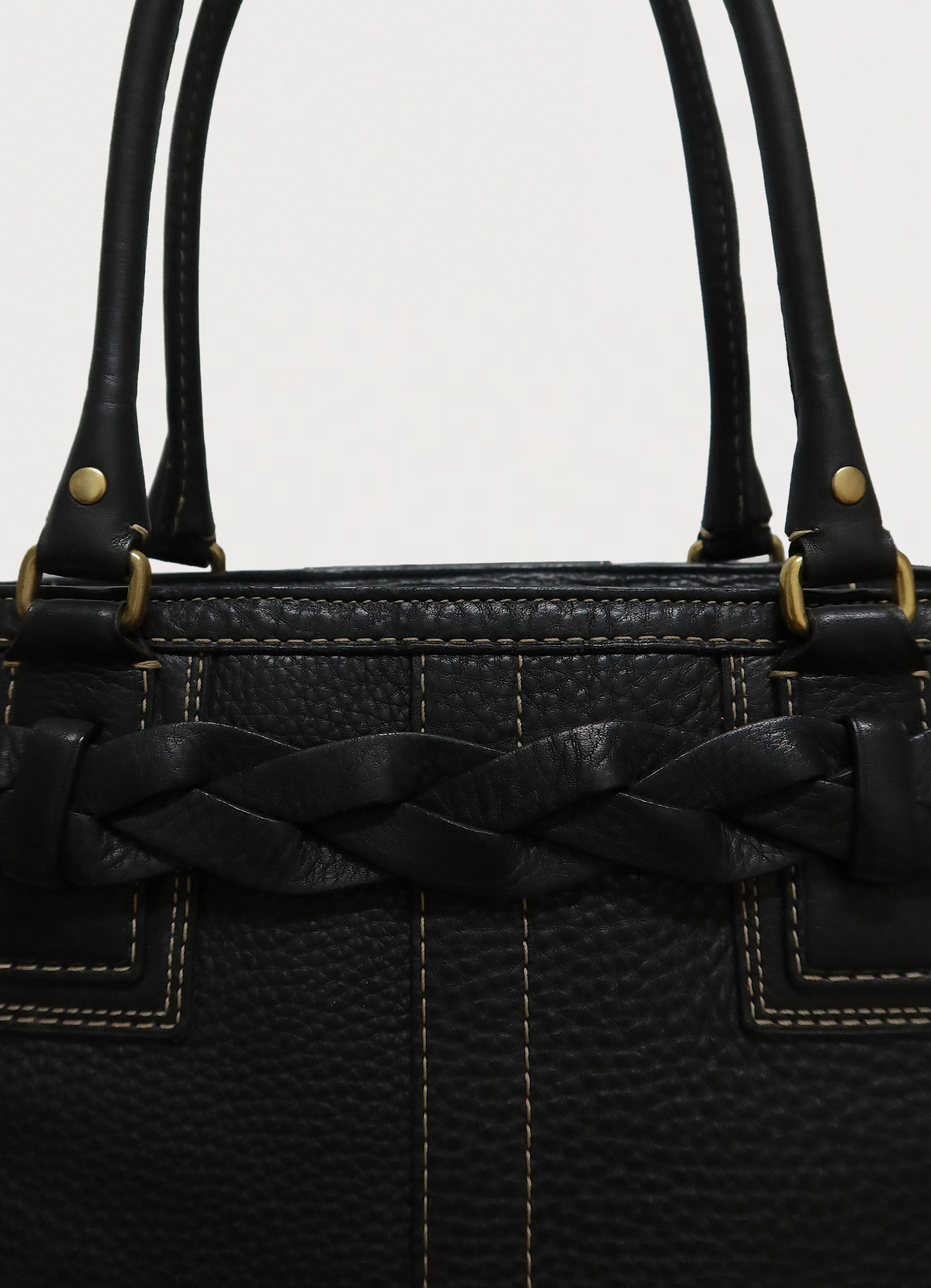 HAMPTONS PEBBLED LEATHER CARRYALL SATCHEL