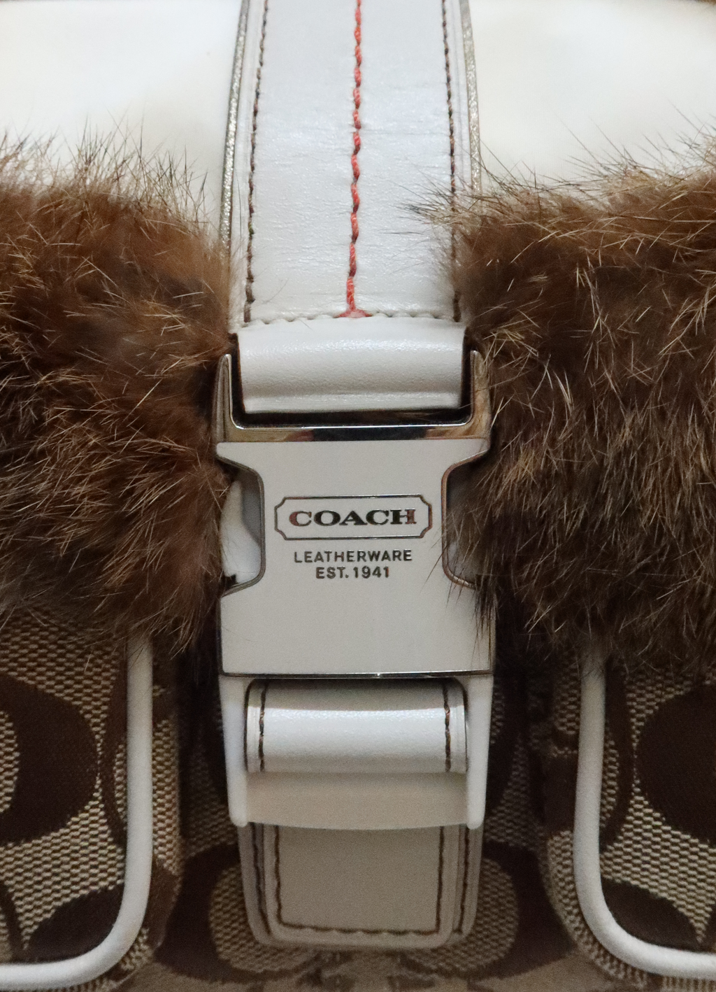 FUR TRIMMED SIGNATURE SHOULDER BAG