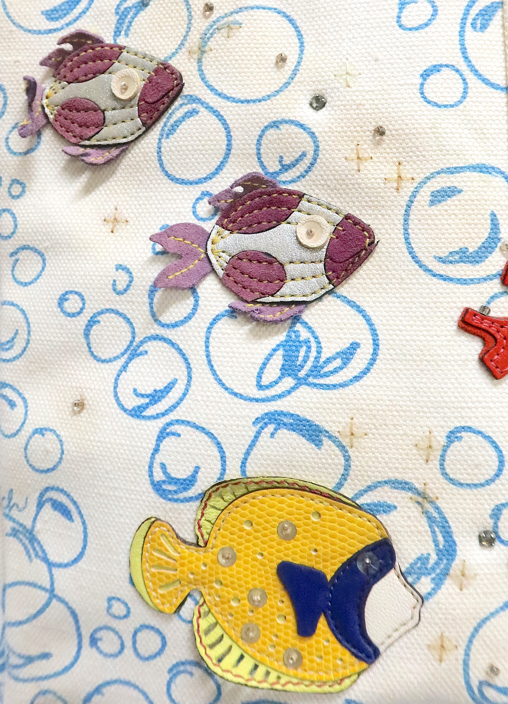 LIMITED EDITION RESORT BUBBLE FISH CORAL TOTE BAG
