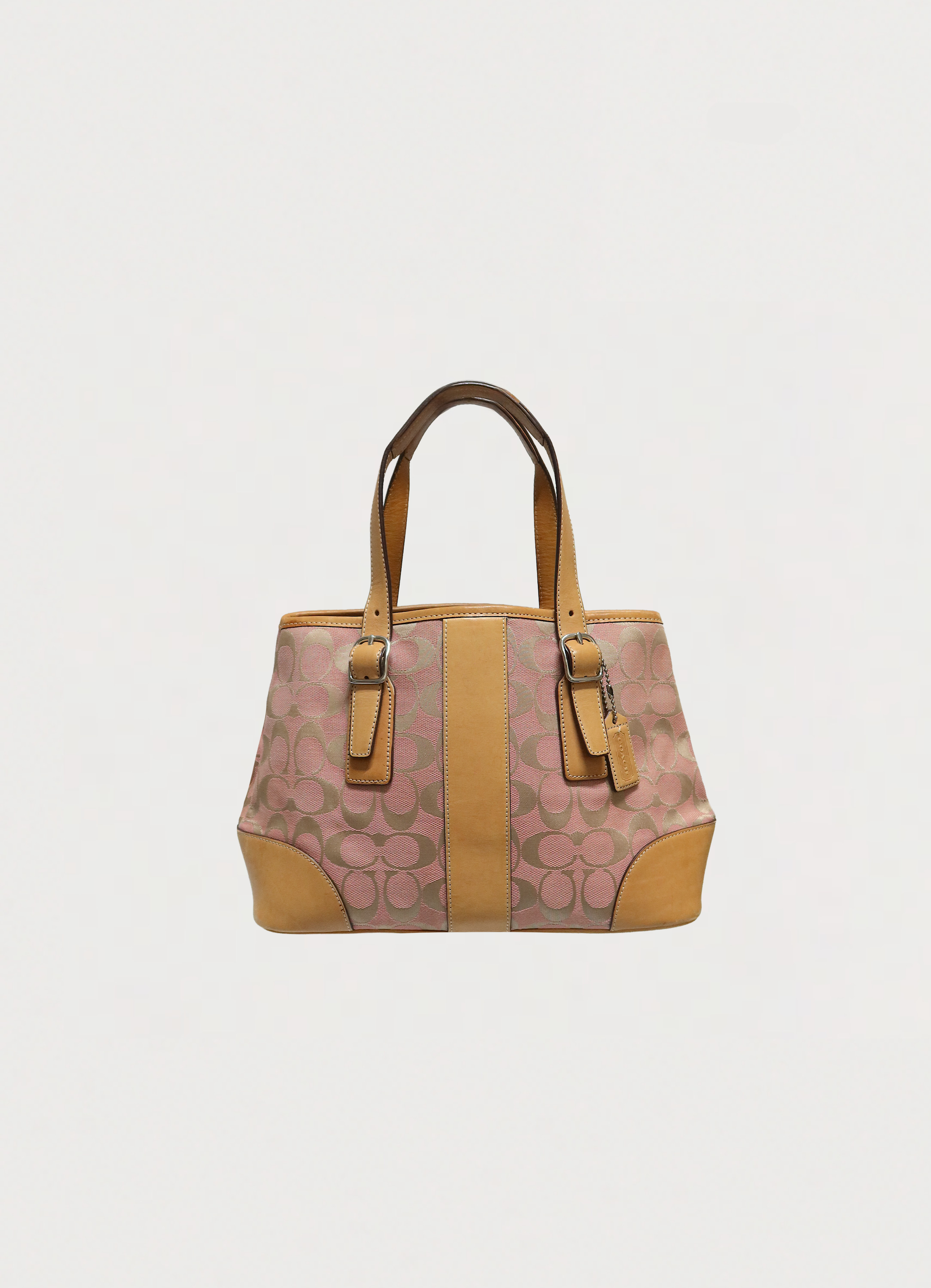 SIGNATURE CANVAS AND LEATHER SHOULDER BAG