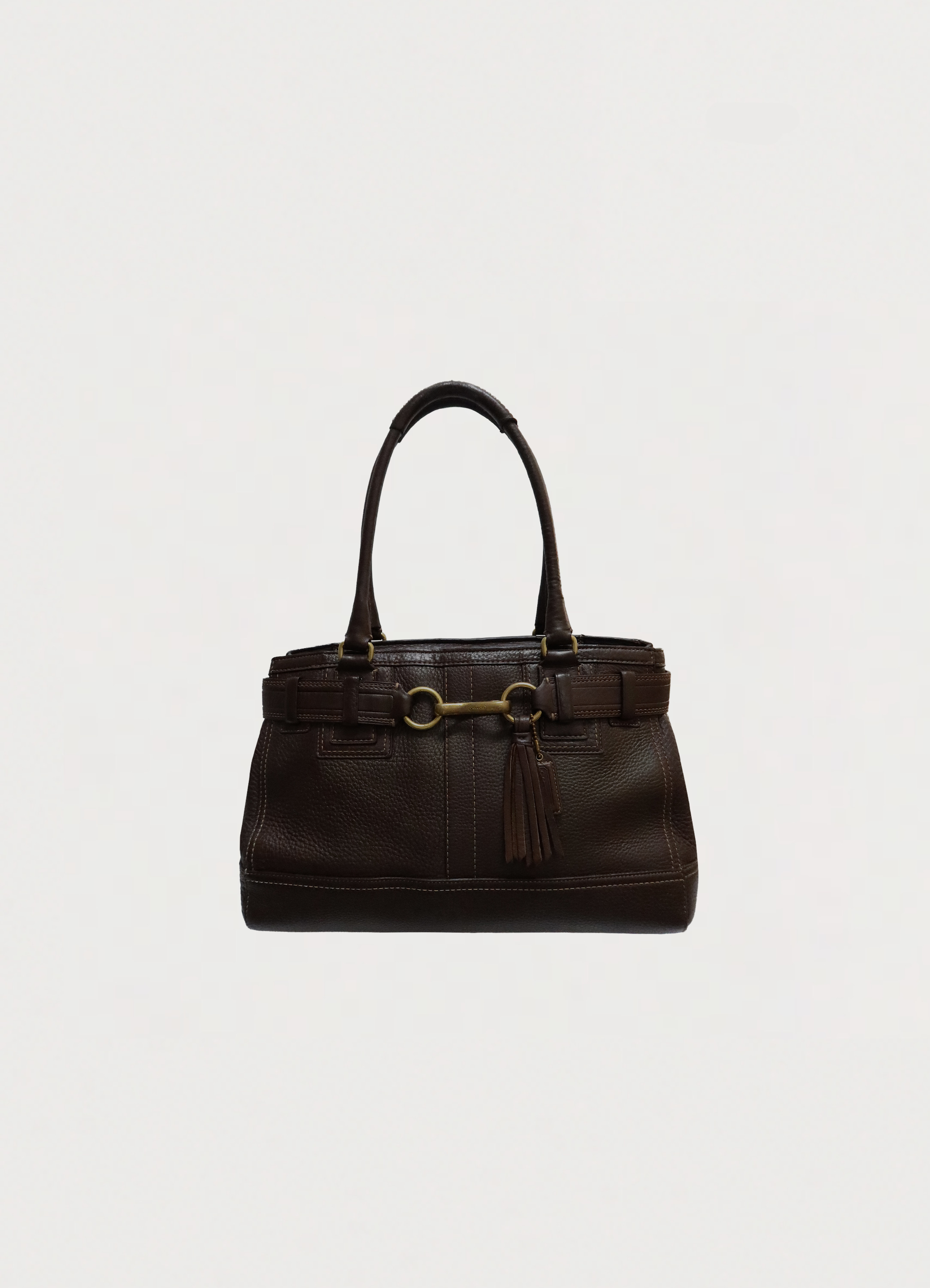 HAMPTONS PEBBLED LEATHER SATCHEL SHOULDER BAG