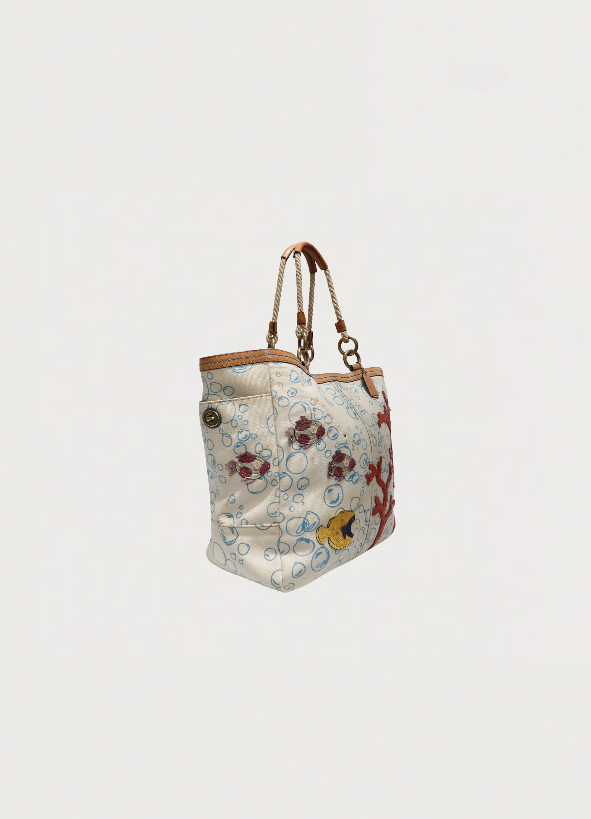 LIMITED EDITION RESORT BUBBLE FISH CORAL TOTE BAG
