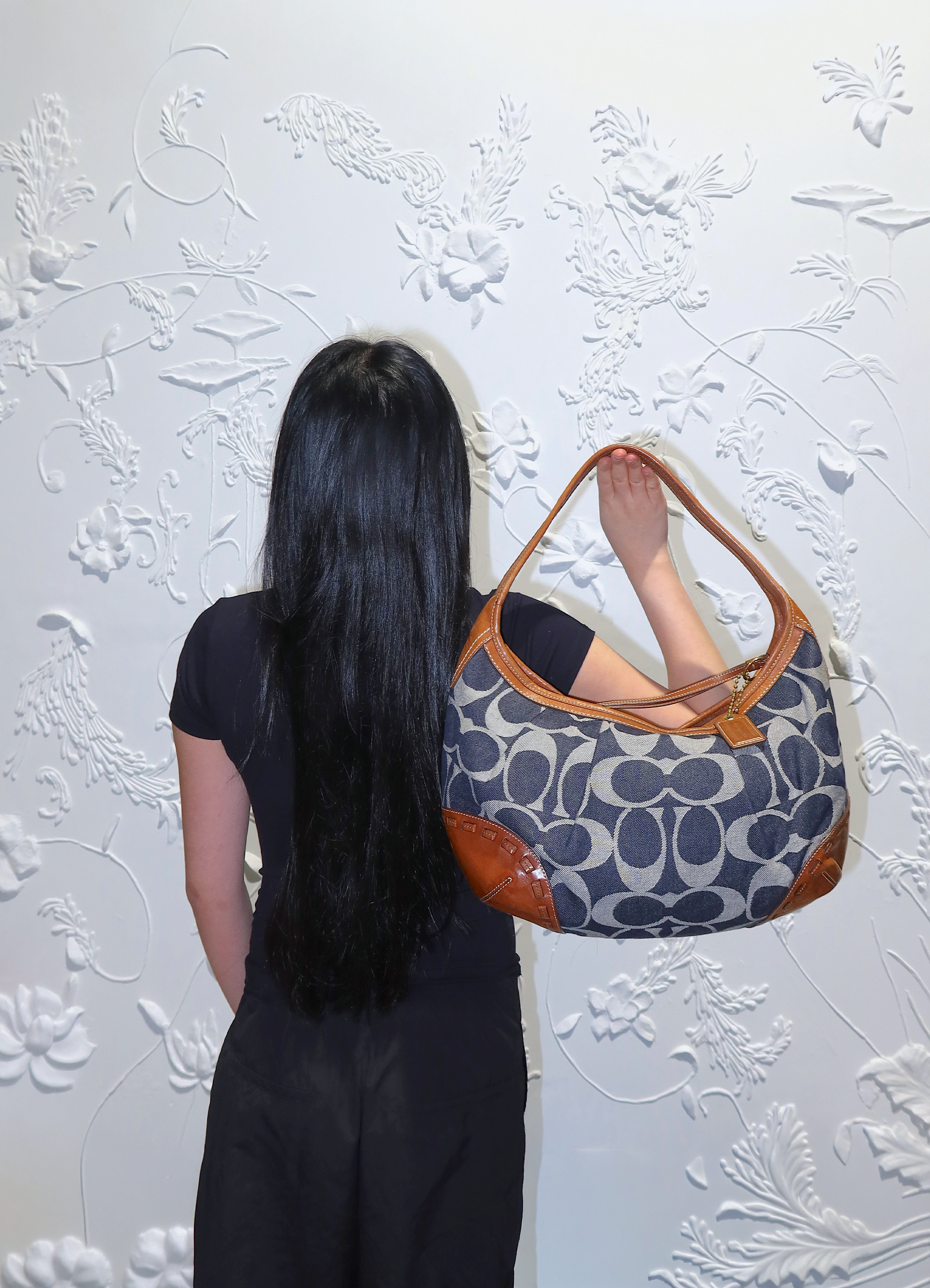 DENIM ERGO XL HOBO SHOULDER BAG