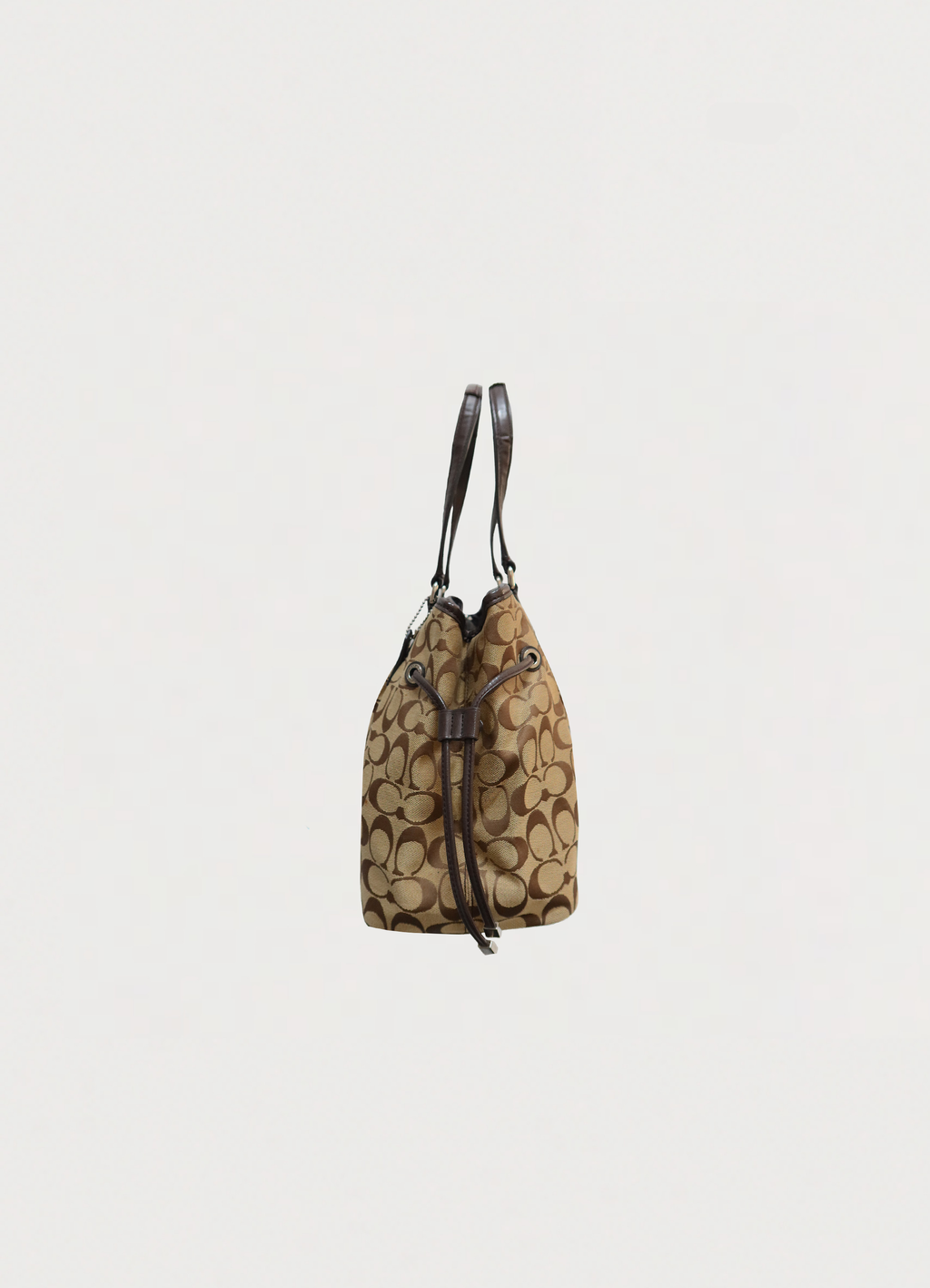 SIGNATURE STRIPE DRAWSTRING CARRYALL SHOULDER BAG