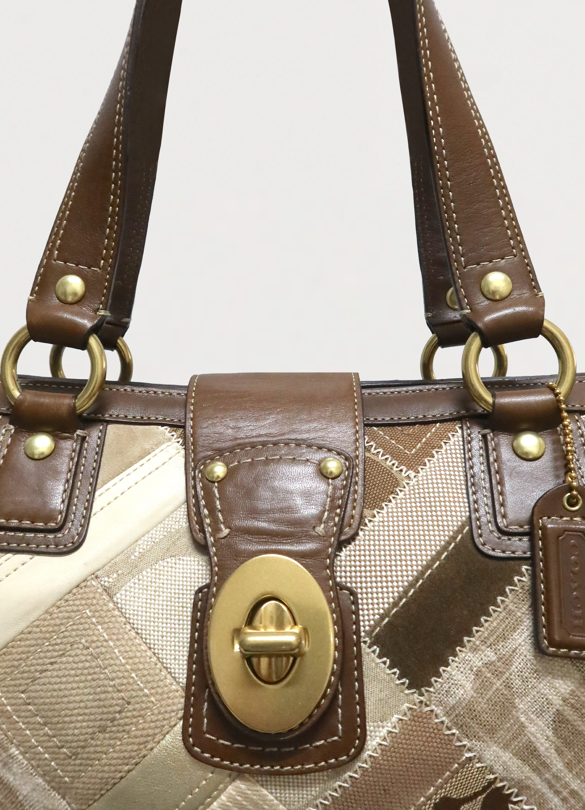 PATCHWORK HAMPTONS TURNLOCK SHOULDER BAG