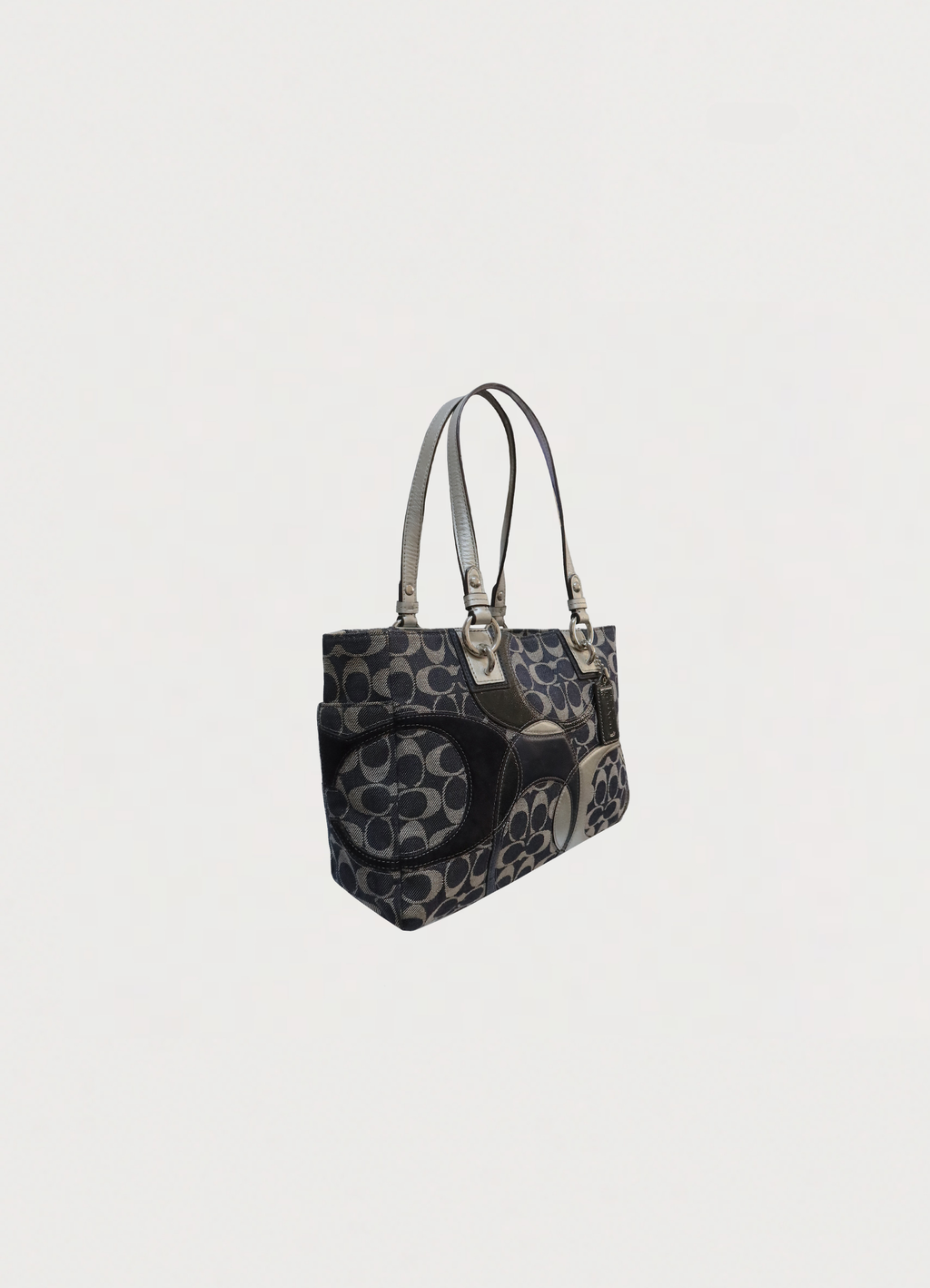SIGNATURE DENIM PATCHWORK TOTE BAG