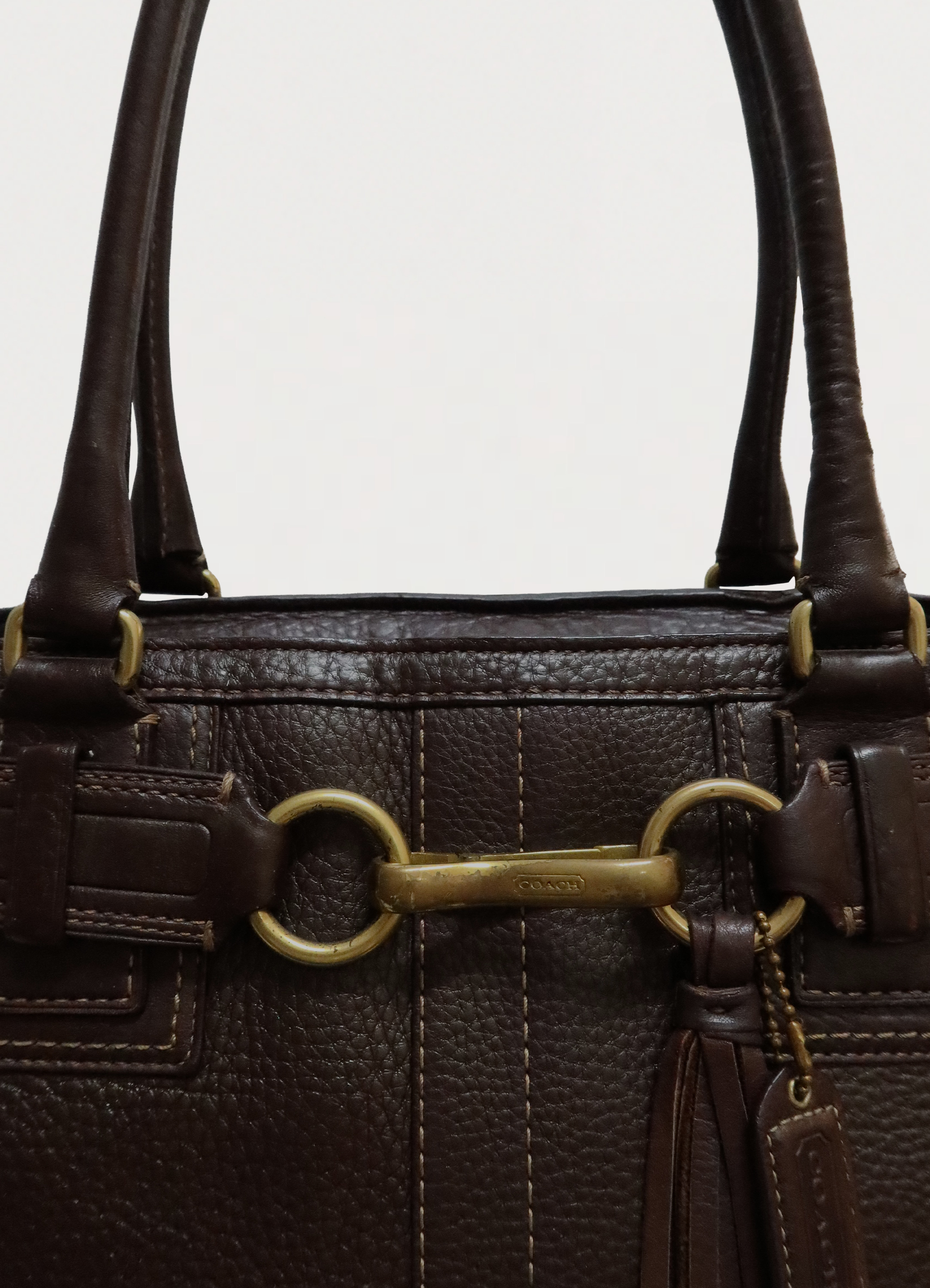HAMPTONS PEBBLED LEATHER SATCHEL SHOULDER BAG
