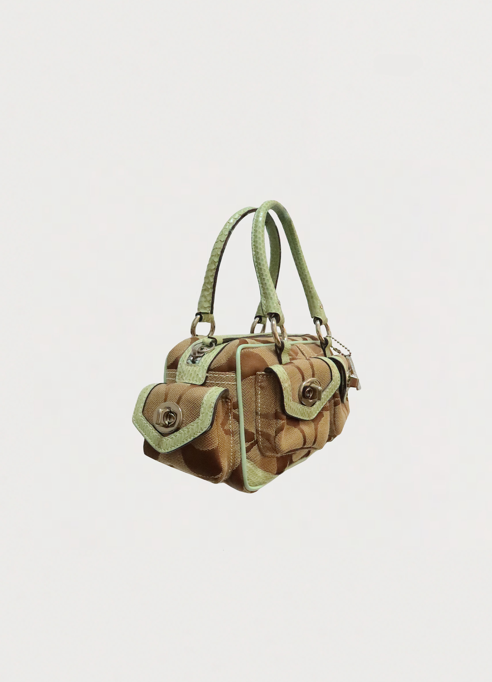 PYTHON SKIN MINI POCKET GALLERY SATCHEL BAG
