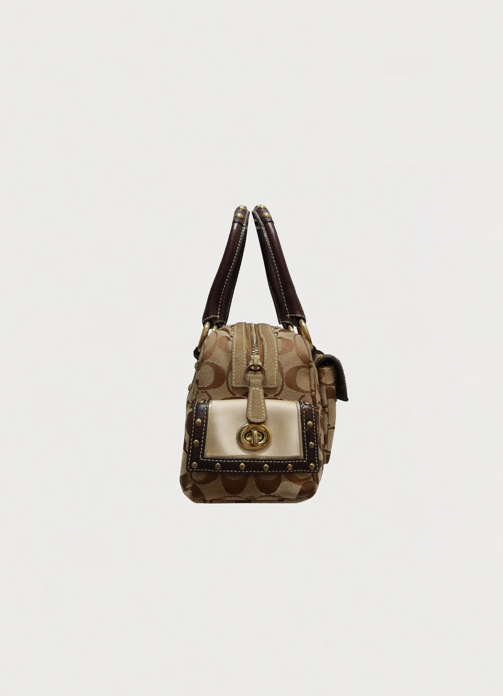 SOHO BUCKLE MONOGRAM SATCHEL BAG