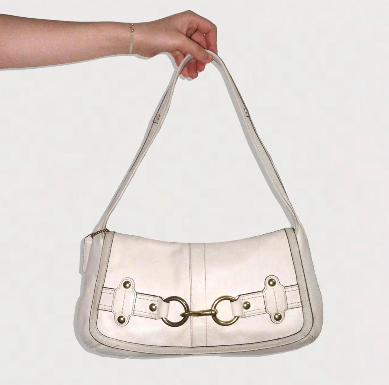 ERGO BELTED FLAP LEATHER SHOULDER BAG