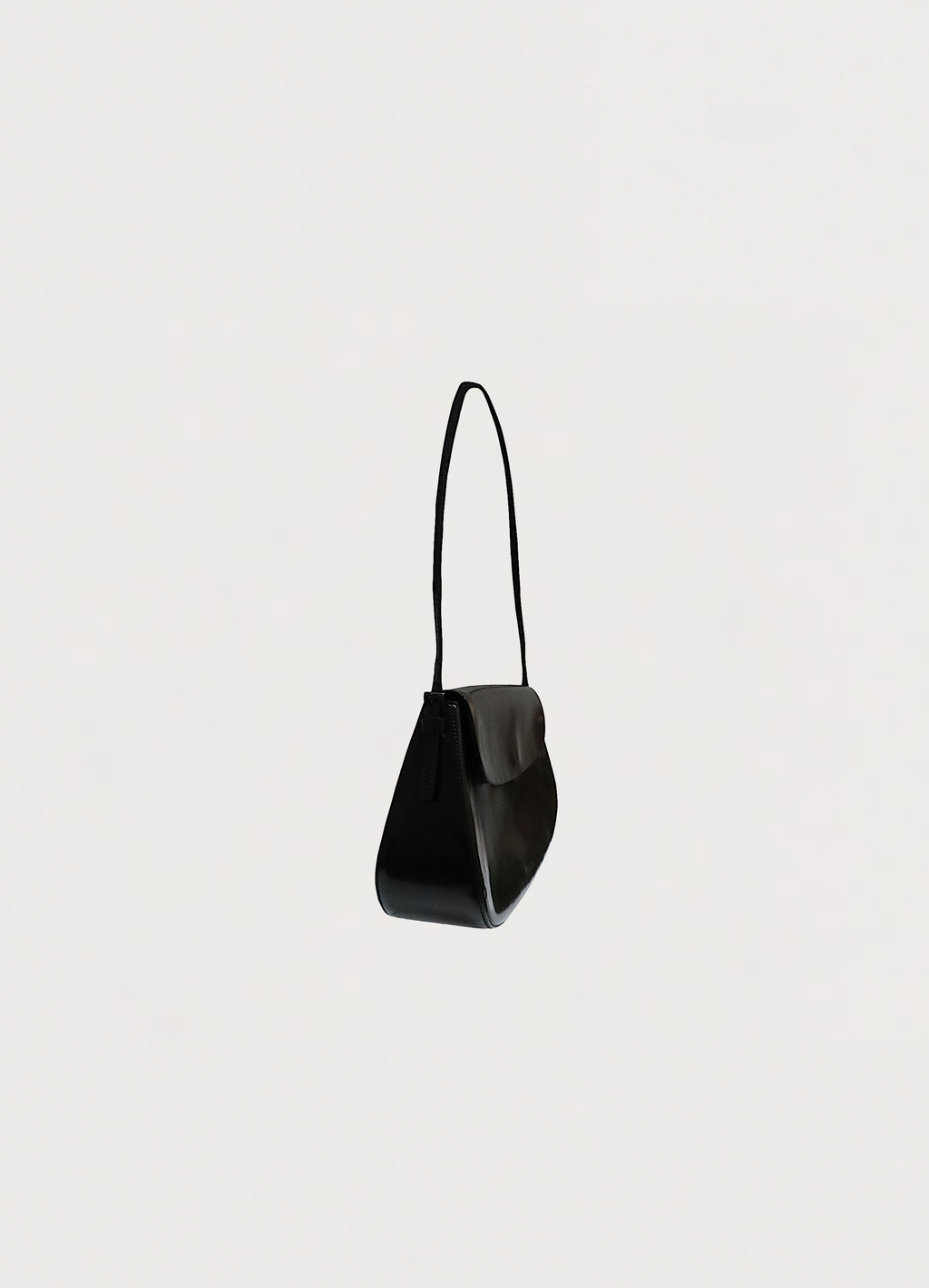 Vintage Prada Spazzolato Chic Shoulder Bag patent leather showing angled side