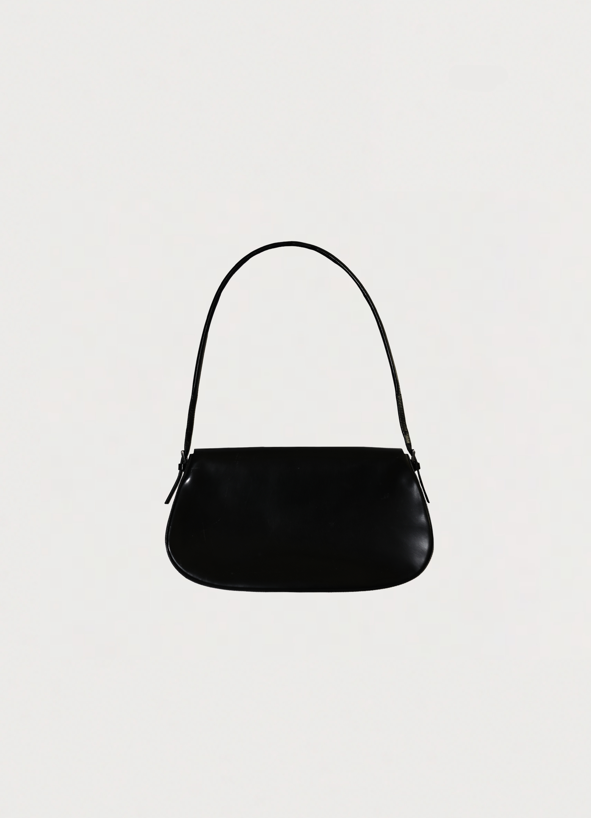 Vintage Prada Spazzolato Chic Shoulder Bag patent leather showing back