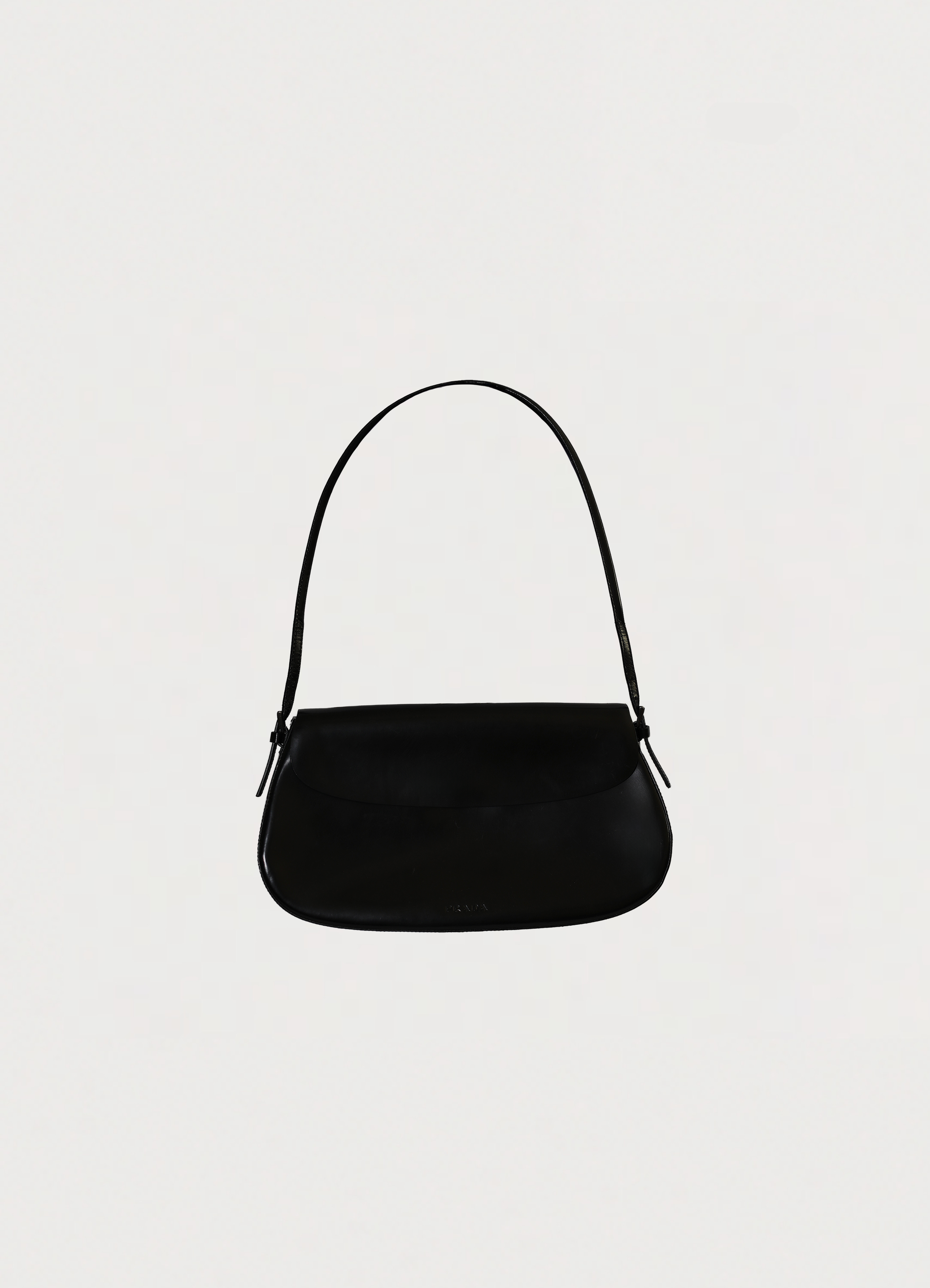 Vintage Prada Spazzolato Chic Shoulder Bag patent leather showing front