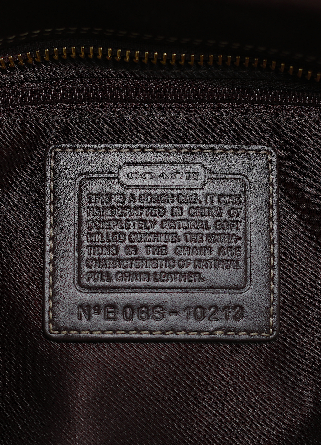 Vintage coach brown Hamptons leather carryall satchel bag showing creed patch